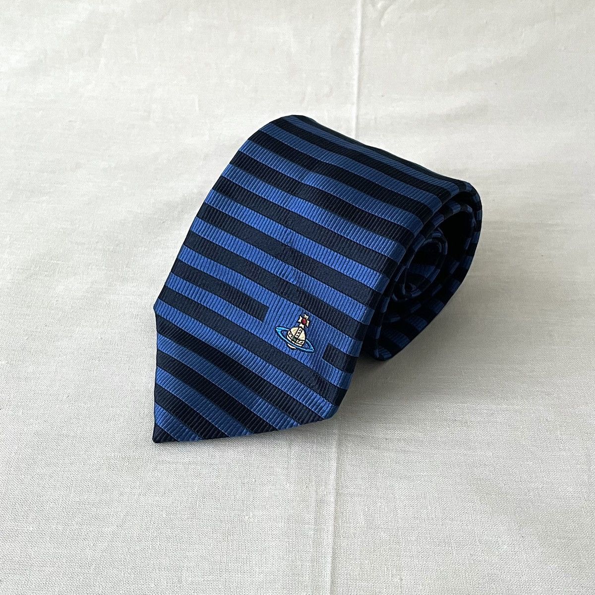 Vivienne Westwood Vivienne Westwood Blue Stripes Silk Necktie Size ONE SIZE - 1 Thumbnail