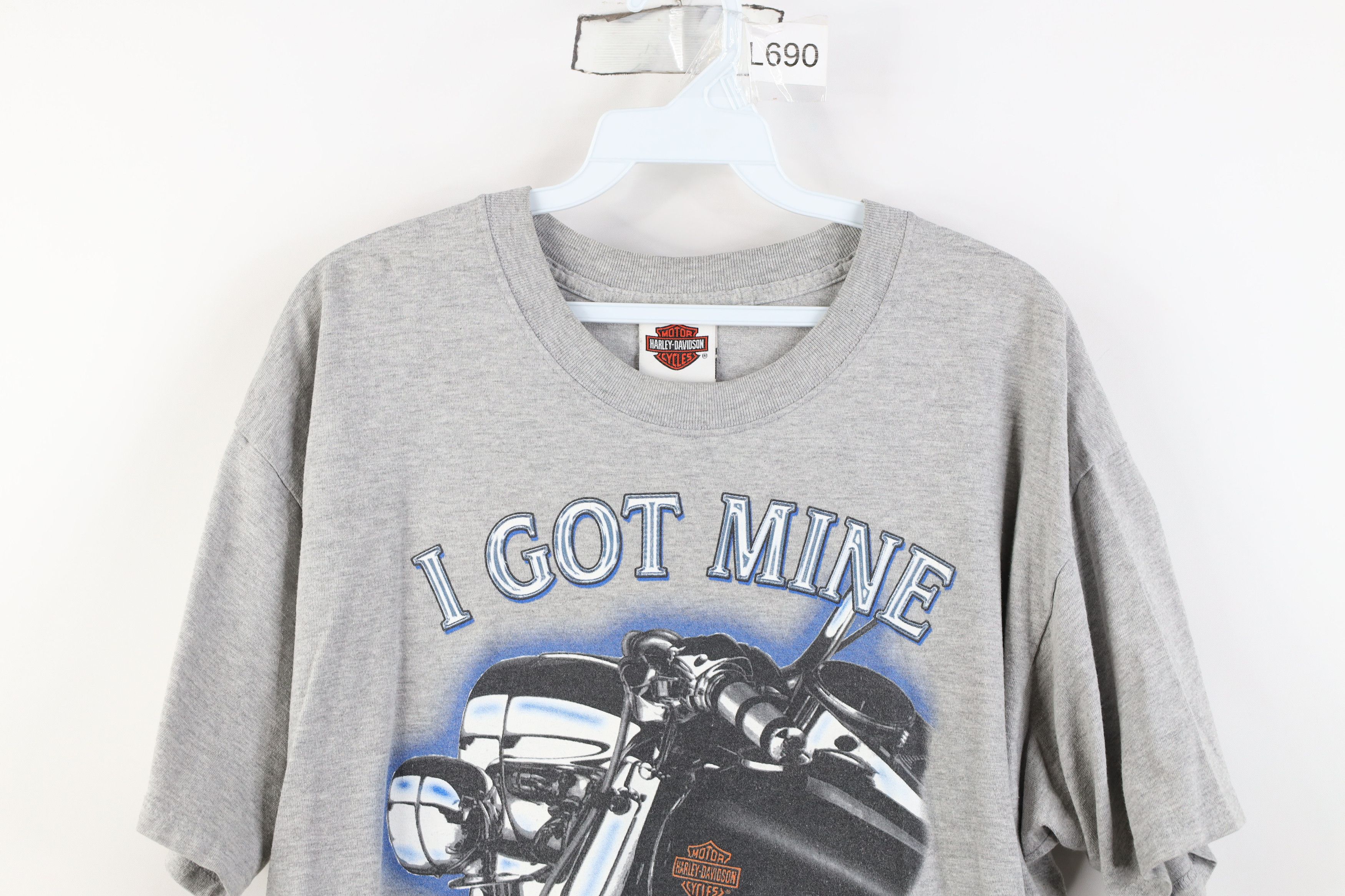Harley Davidson Vintage Y2K 2002 Harley Davidson Mine At Motorcycle T-Shirt Size US L / EU 52-54 / 3 - 2 Thumbnail