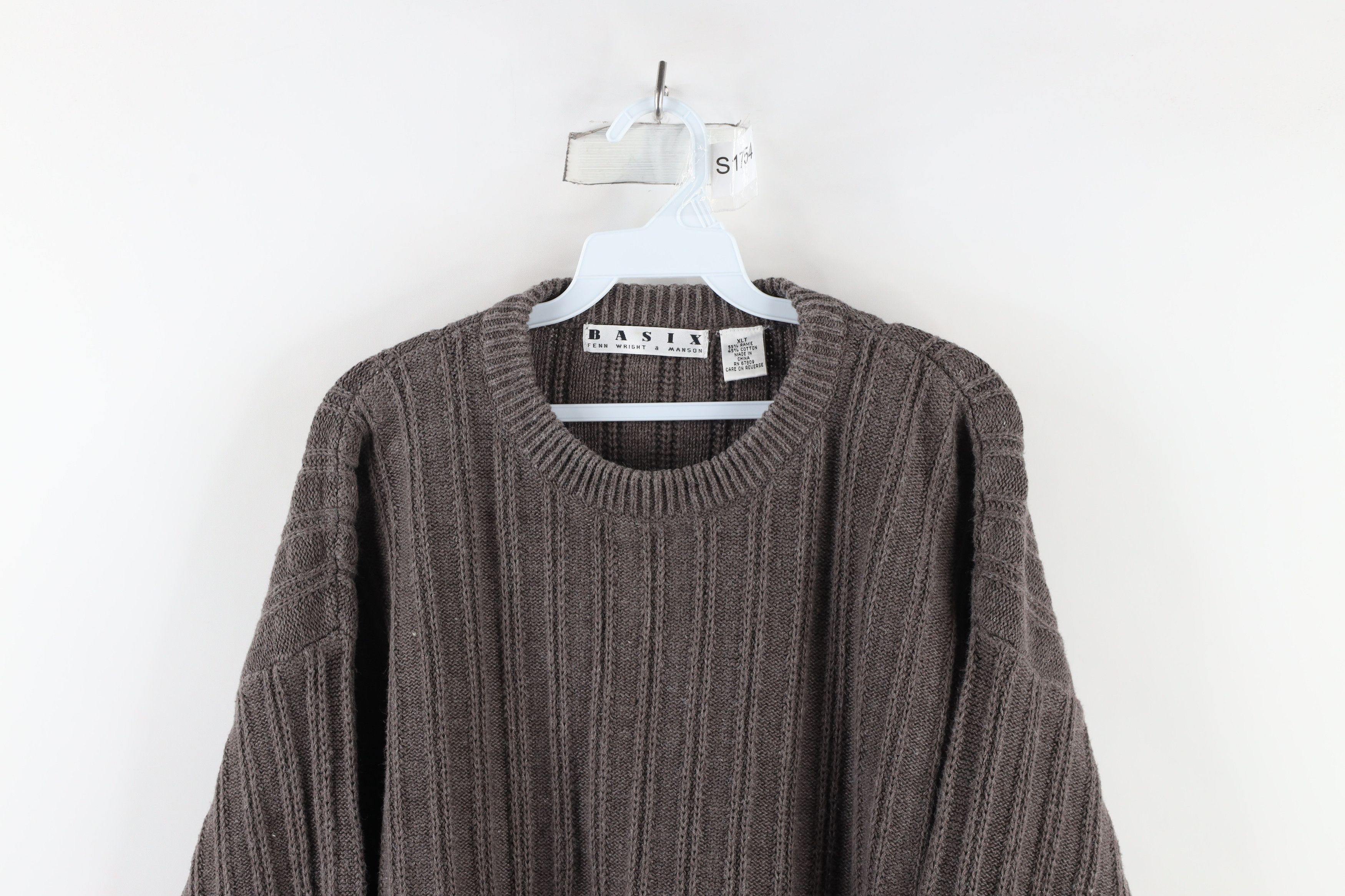 Vintage Vintage 90s Streetwear Blank Chunky Ribbed Knit Sweater Gray Size US XL / EU 56 / 4 - 2 Thumbnail