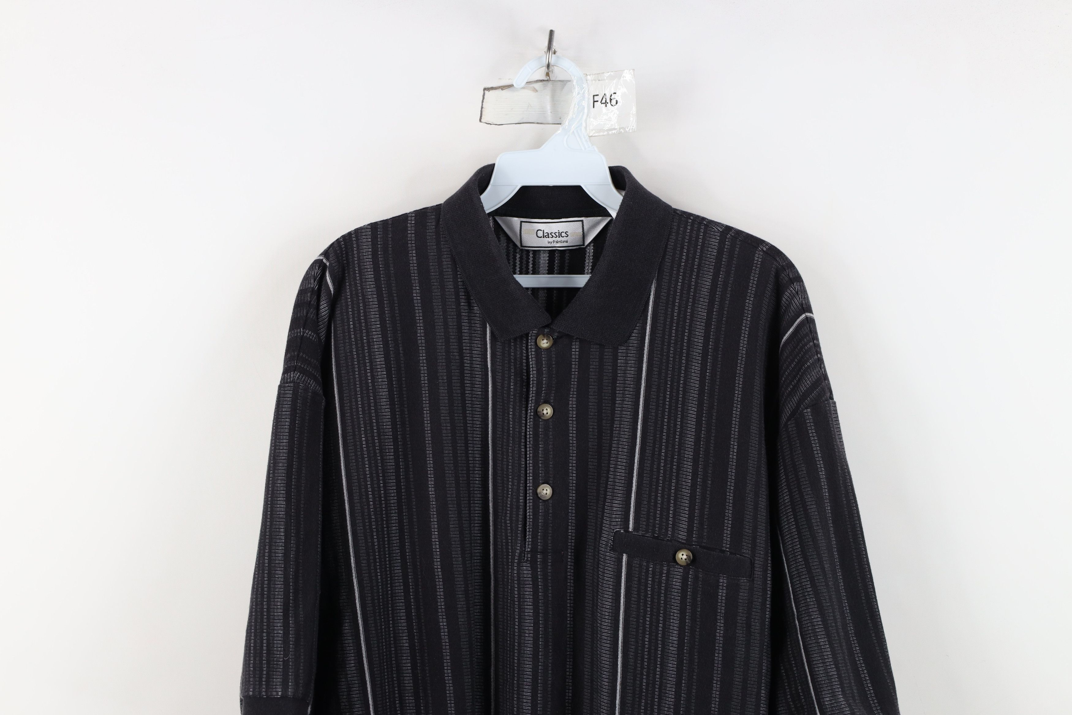 Vintage Vintage 90s Streetwear Collared Pullover Polo Shirt Black Size US XL / EU 56 / 4 - 2 Thumbnail