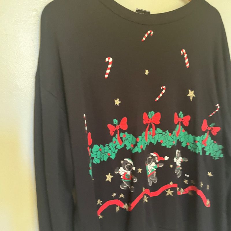 Designer Jodi Michaels Black Holiday Sweatshirt Size XL / US 12-14 / IT 48-50 - 3 Thumbnail