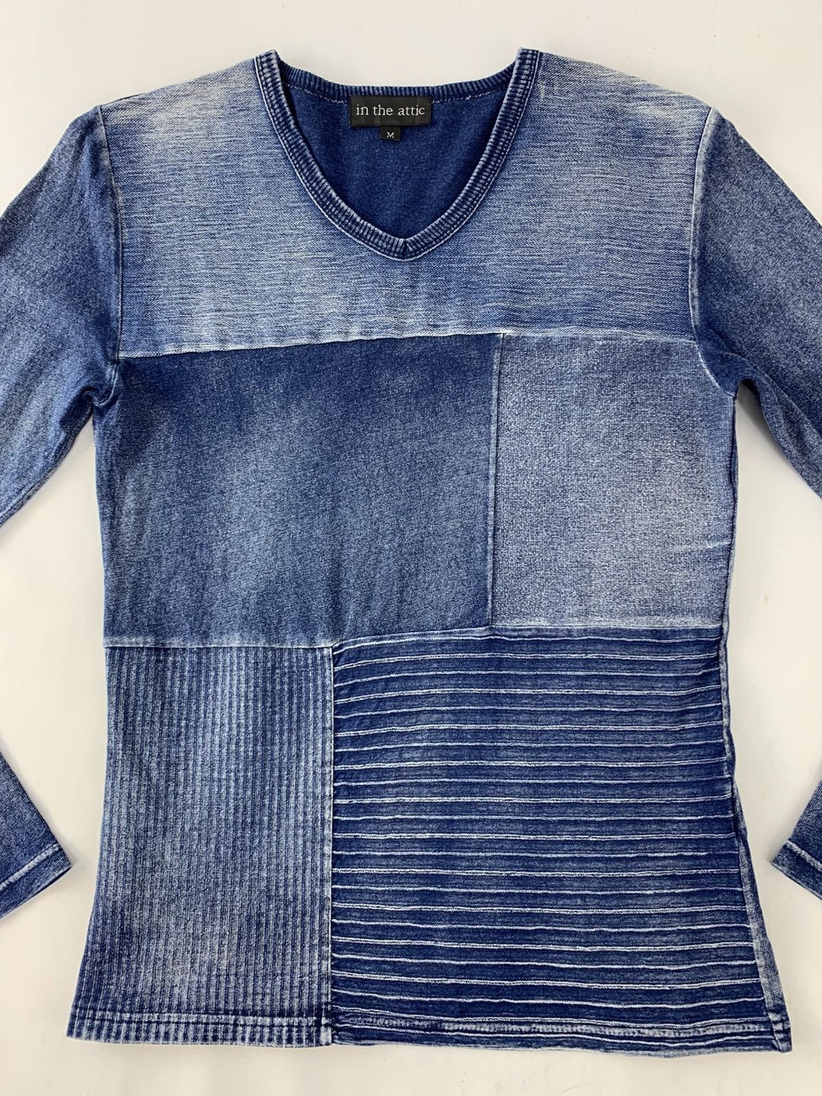 In The Attic Hype In The Attic Patchwork Indigo Longsleeve Tee Tshirt Size US M / EU 48-50 / 2 - 3 Thumbnail