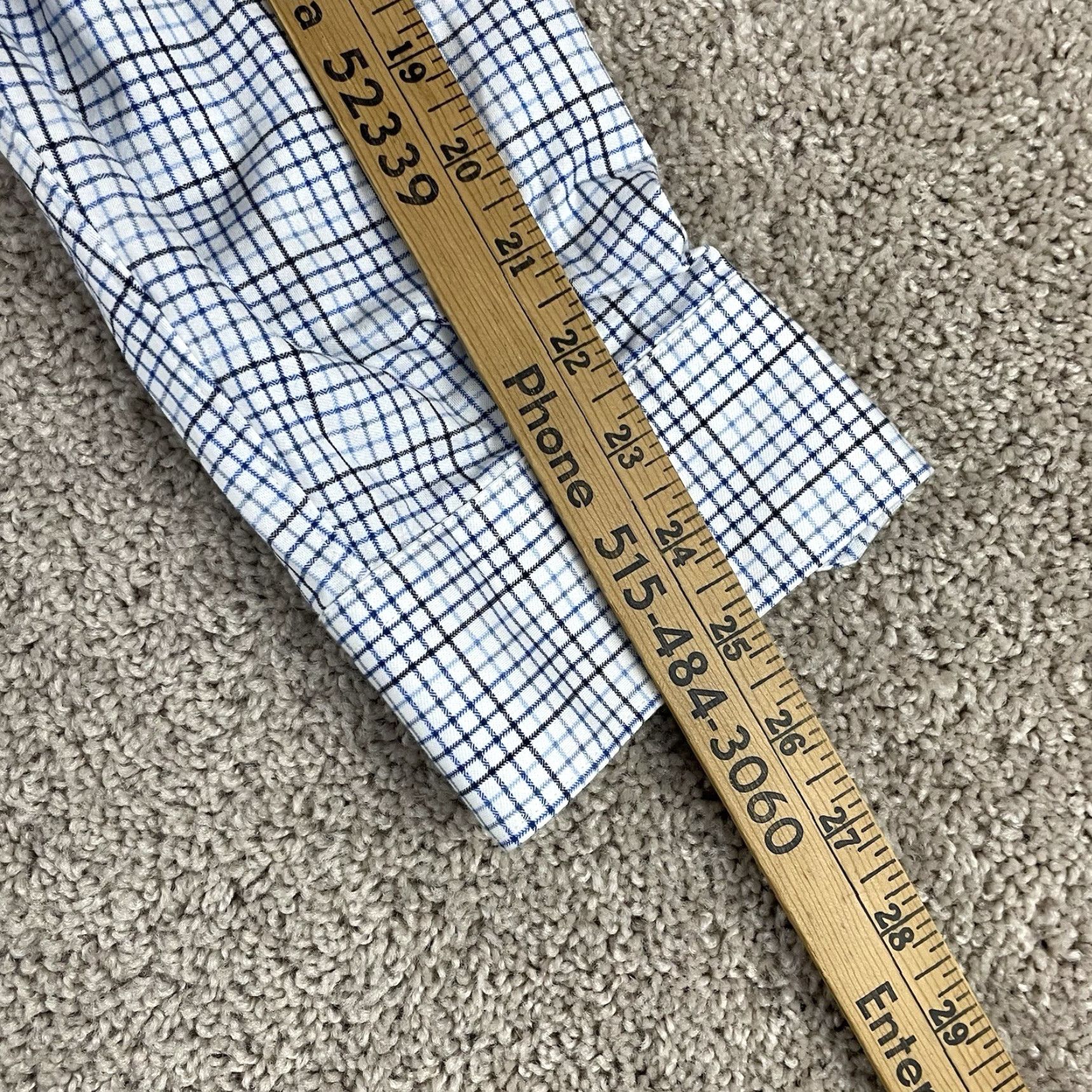 BUGATCHI VINTAGE Bugatchi Shirt Men XL 8 Way Stretch Blue Check Business Casual Button Up F235 Size US XL / EU 56 / 4 - 7 Thumbnail