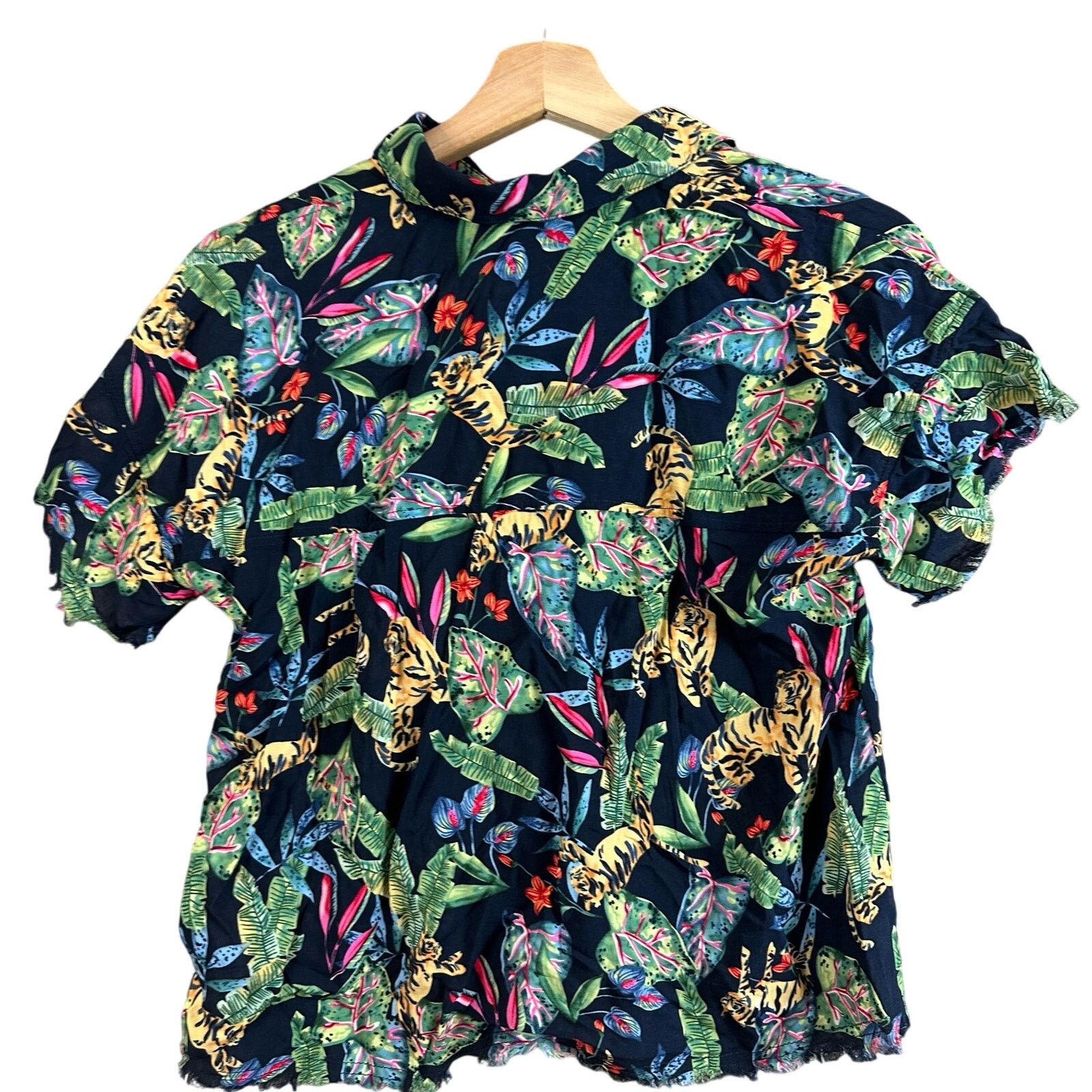 Other Philosophy Tropical Tiger Crop Shirt Top Fray Edge XS Size XS / US 0-2 / IT 36-38 - 3 Thumbnail