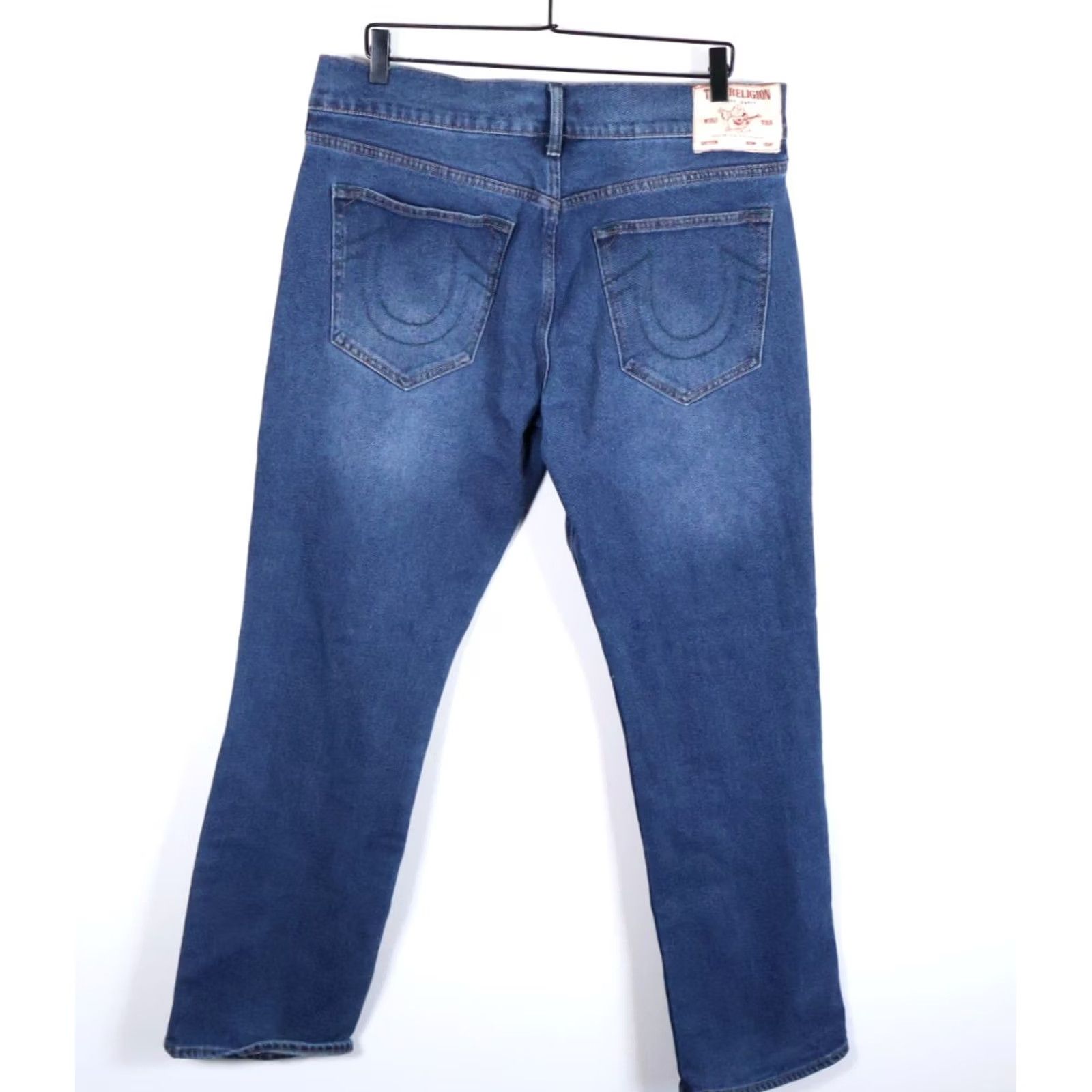 True Religion VINTAGE True Religion Jeans Mens 36 x 32 Blue Ricky Relaxed Straight Leg Cotton Blend Denim Hook Fly Size US 36 / EU 52 - 2 Thumbnail