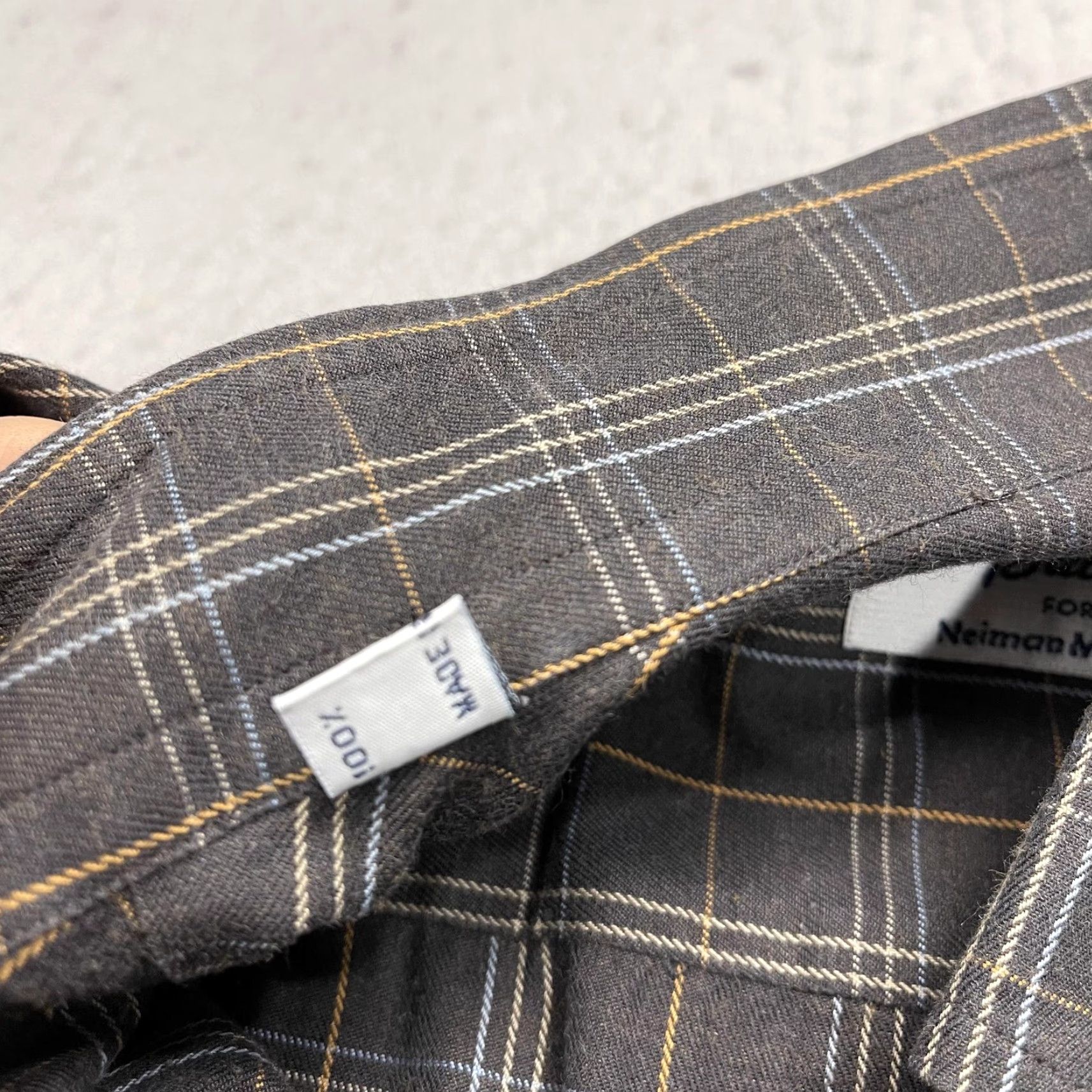 Brioni Brioni Shirt Mens L Gray Plaid Cotton Button Up Tailored Italy Neiman Marcus Size US L / EU 52-54 / 3 - 6 Thumbnail