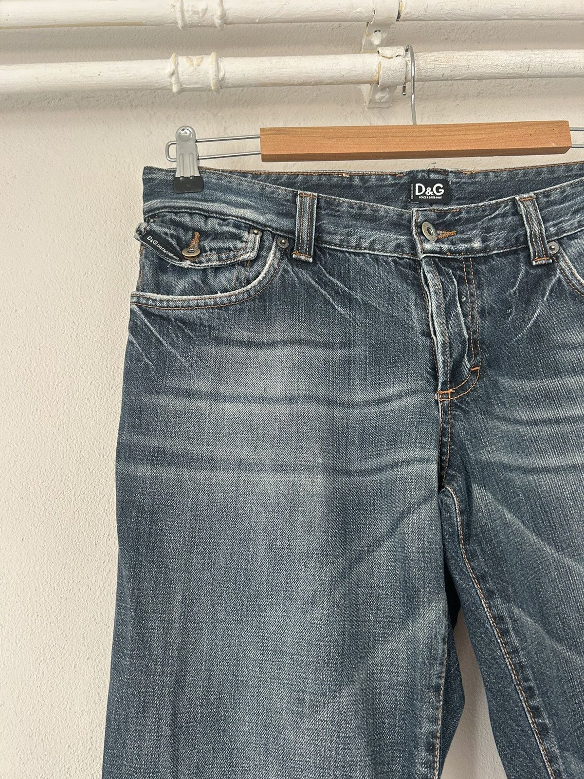 Dolce & Gabbana D&G Blue Distressed Straight-Leg Jeans Size US 34 / EU 50 - 4 Thumbnail