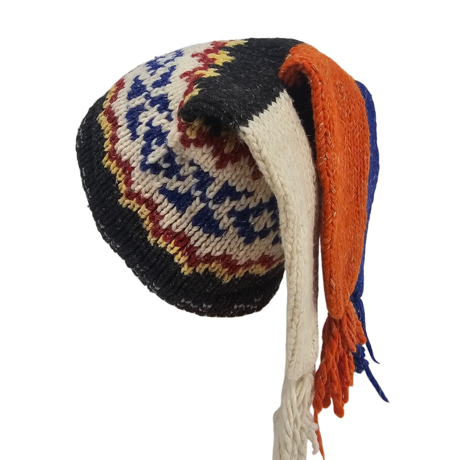 Vintage Vintage 70s Fair Isle Knitted Ski Hat Beanie Chullo Toque OS Size ONE SIZE - 1 Thumbnail