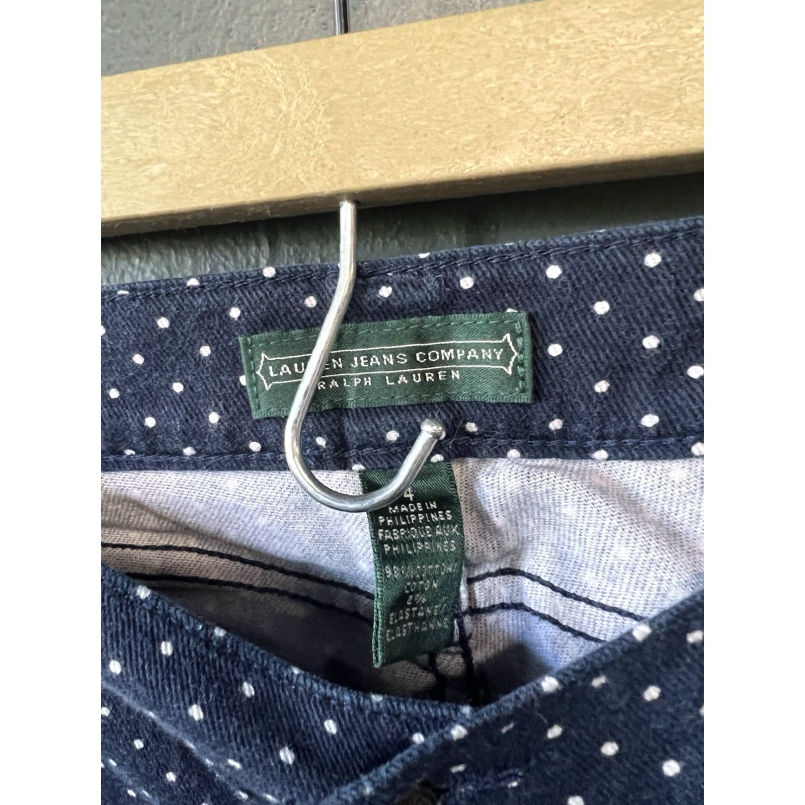 Ralph Lauren Lauren Ralph Lauren Womens Pants Ankle Tapered Blue Polka Dot Size 4 Size 27" / US 4 / IT 40 - 3 Thumbnail
