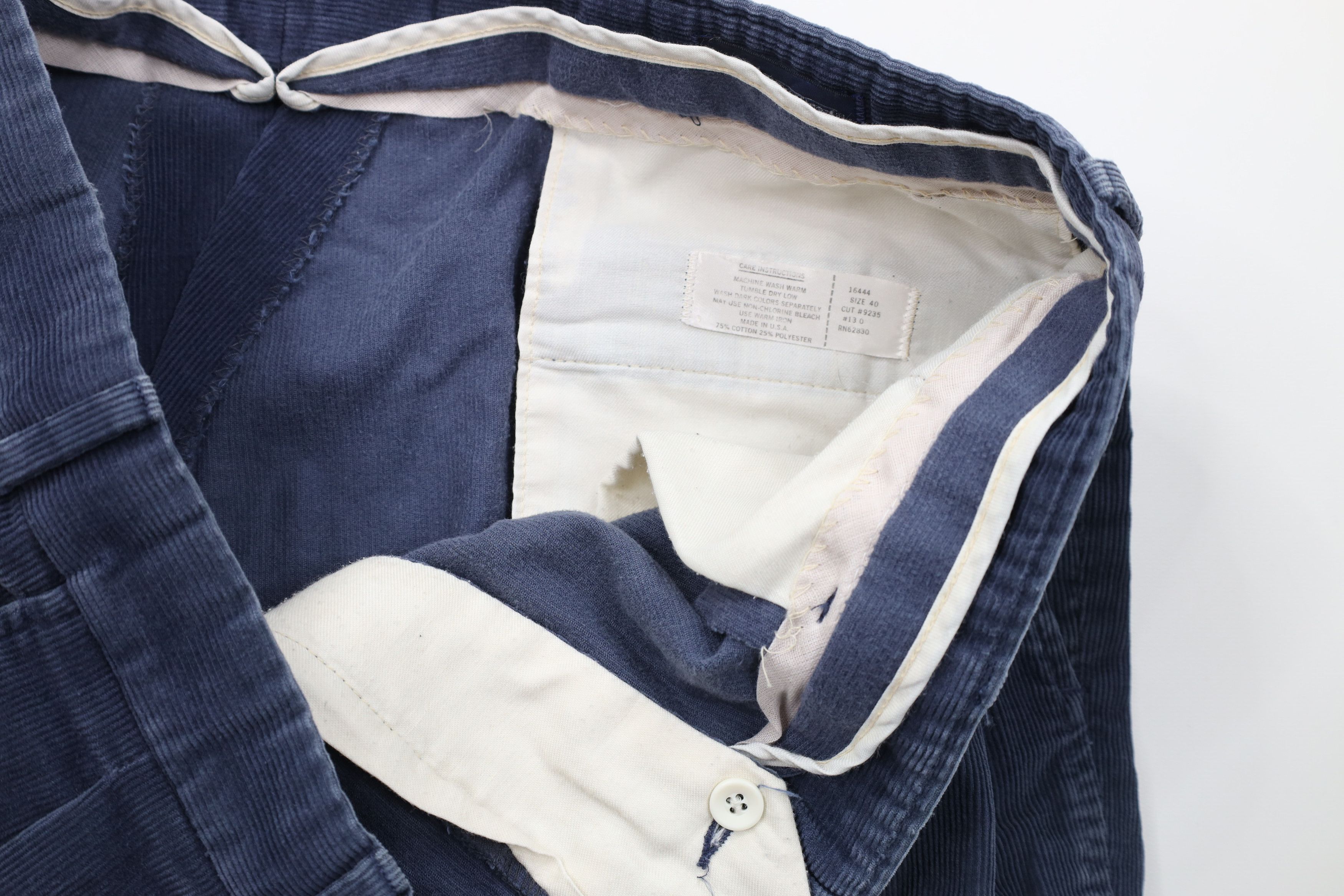 Lands' End Vintage 70s Lands End Wide Leg Corduroy Chino Pants Blue USA Size US 40 / EU 56 - 9 Thumbnail