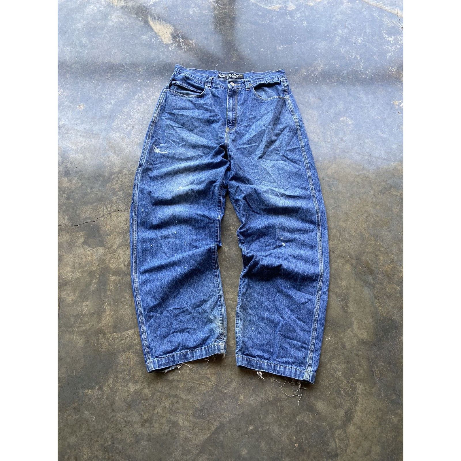 Brooklyn Xpress × JNCO × Vintage Crazy Vintage Baggy Wide Leg Carpenter Embroidered Jeans Size US 34 / EU 50 - 4 Thumbnail