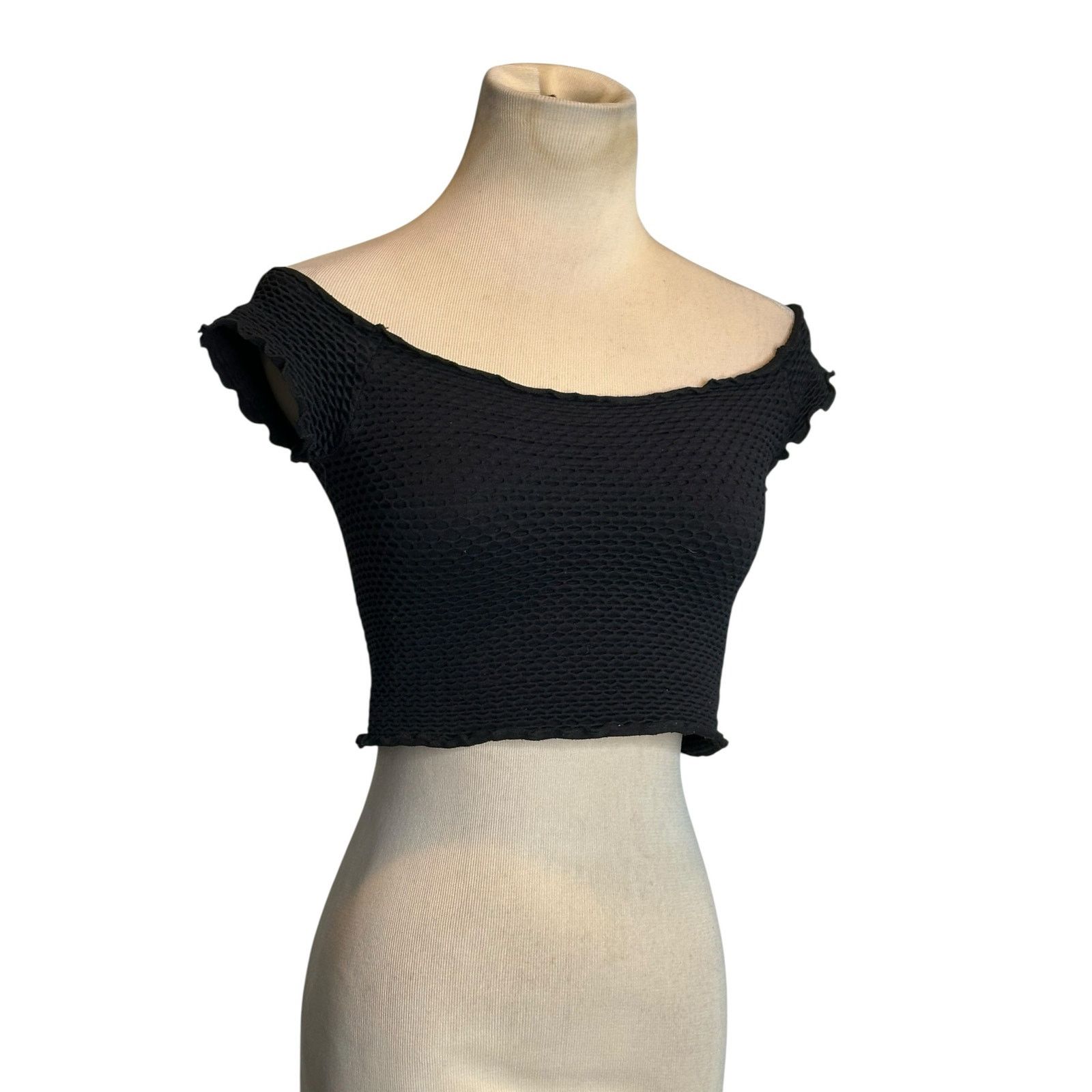 Free People Free People black stretched off shoulder crop top size XS Size XS / US 0-2 / IT 36-38 - 6 Thumbnail