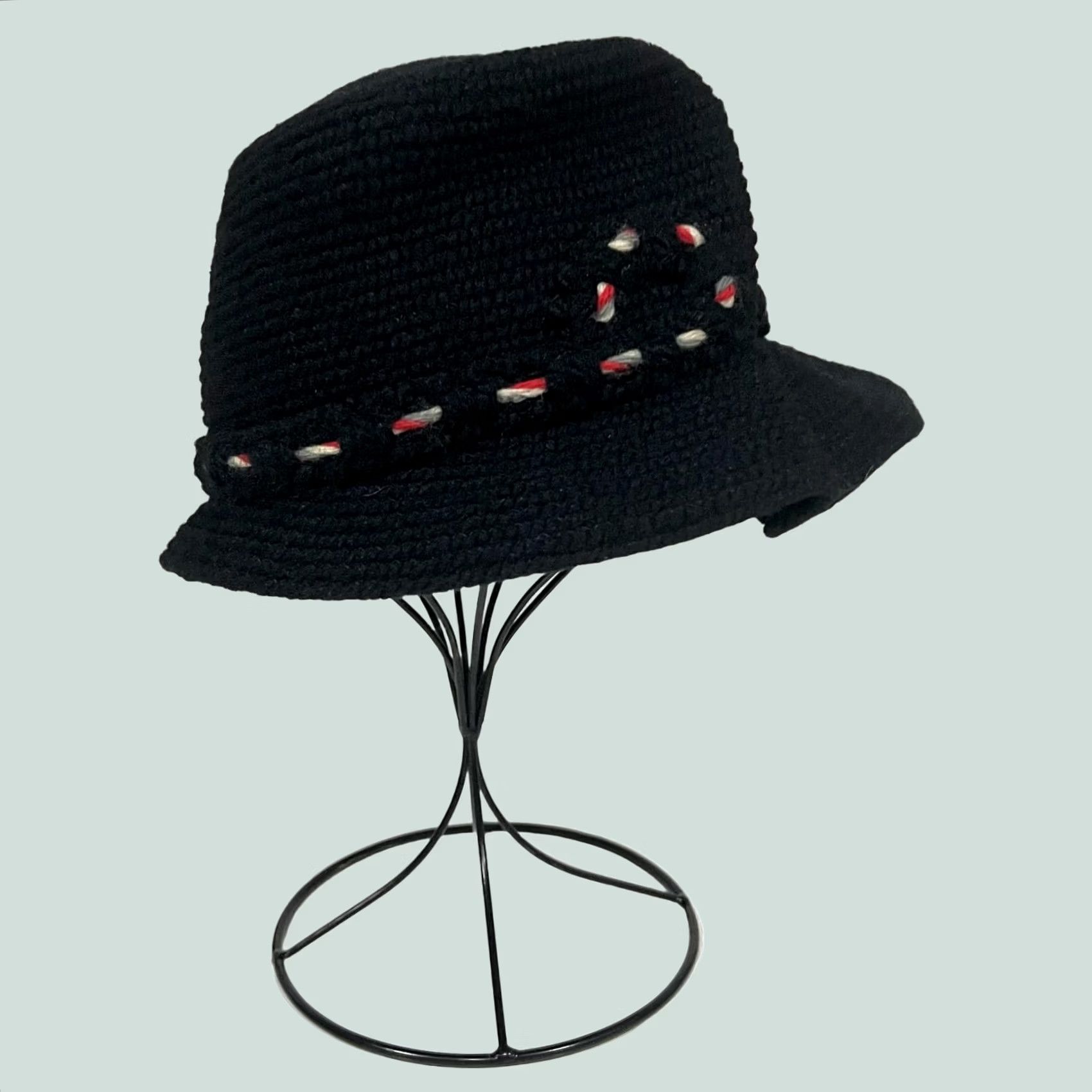 Roper VINTAGE Everitt Needlepoint Hat Fascinator Cloche Black Rope Band Womens One Size Adult? Size ONE SIZE - 1 Thumbnail