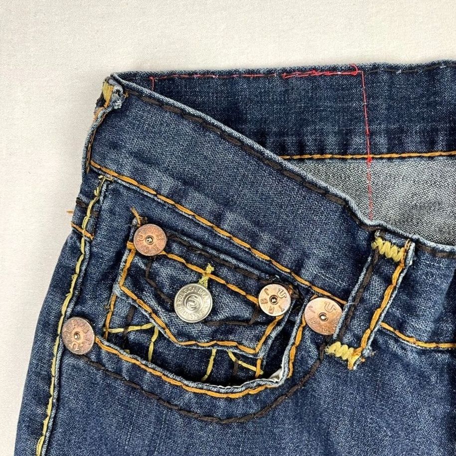 True Religion VINTAGE True Religion Jeans Mens 30x33 Joey Super T Flared Dark USA 5-Pocket Zipper Button Logo Blue Denim Cotton Jeans Mens Size US 30 / EU 46 - 5 Thumbnail