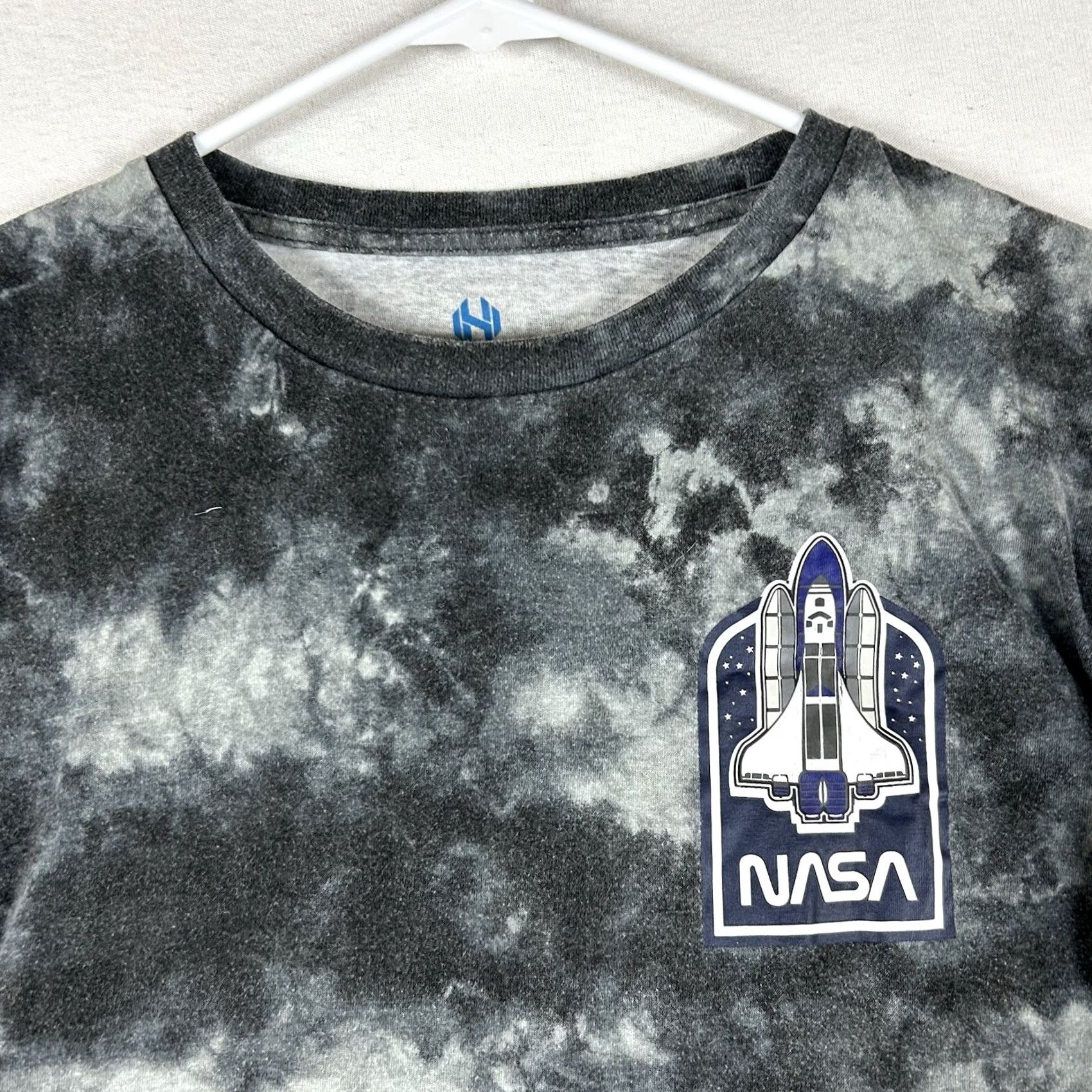 NASA NASA Shirt Mens S Gray Tie-Dye Long Sleeve Rocket Crew Neck T-Shirt Size US S / EU 44-46 / 1 - 2 Thumbnail