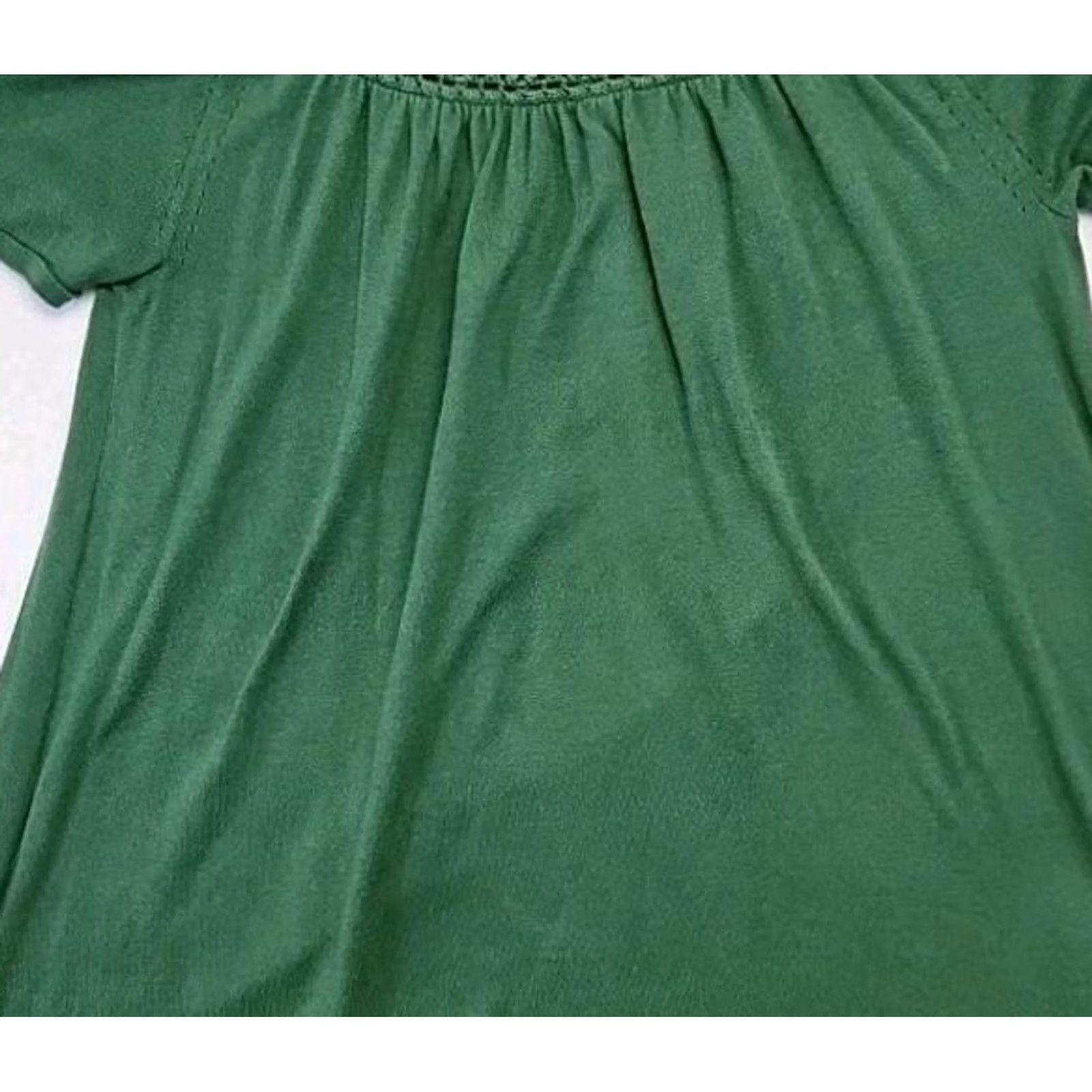 Bcbgmaxazria BCBGMAXAZRIA Silk Cotton Crochet Lace Green Blouse Top L Boho Romantic Womens Size L / US 10 / IT 46 - 2 Thumbnail