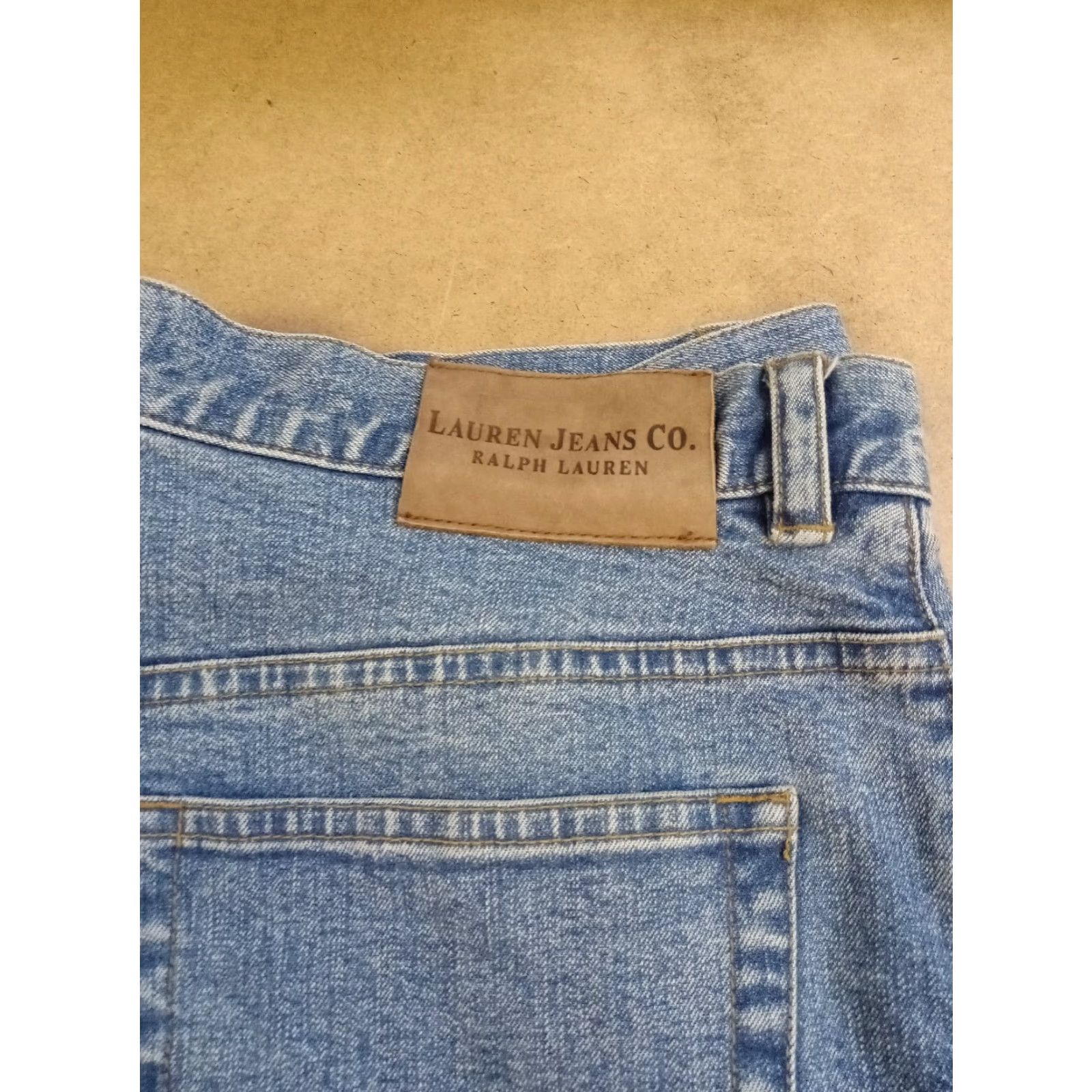 Denime Lauren Jeans Co. Jeans Women 12 Regular 33" Waist 30" Inseam Blue Denim Straight Leg 33 Unique Logo Zipper Button Stretch Vintage No N/A Size 24" / US 00 / IT 34 - 3 Thumbnail