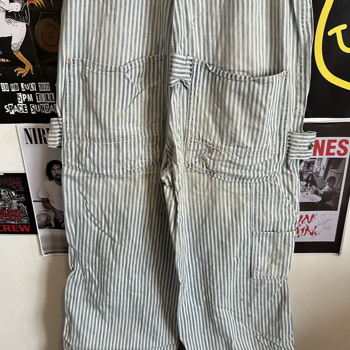 Vintage Vintage Denim & Dungaree Biker Stripe Overall Size US 36 / EU 52 - 17 Thumbnail