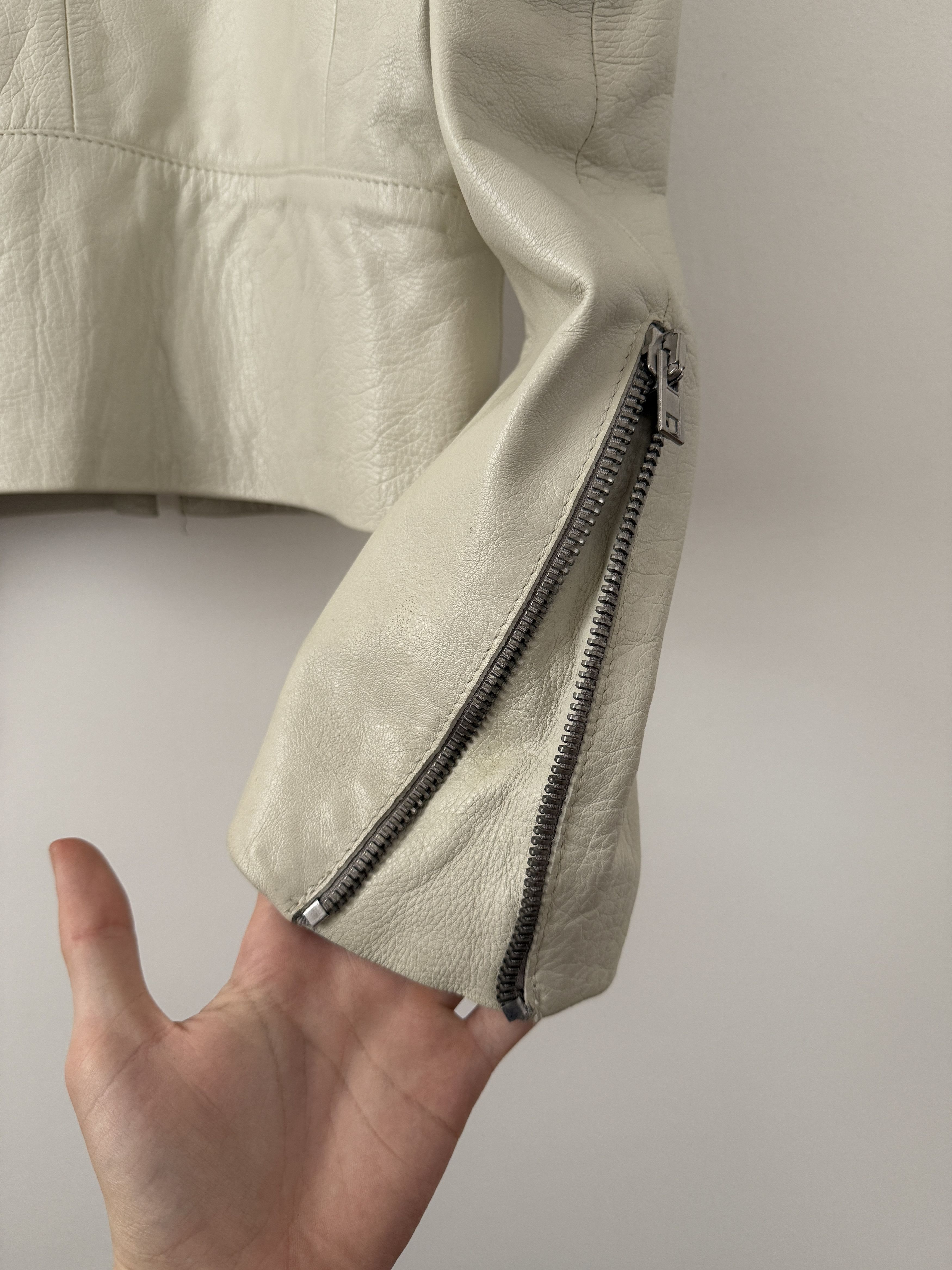 5 Zip Leather Moto Jacket