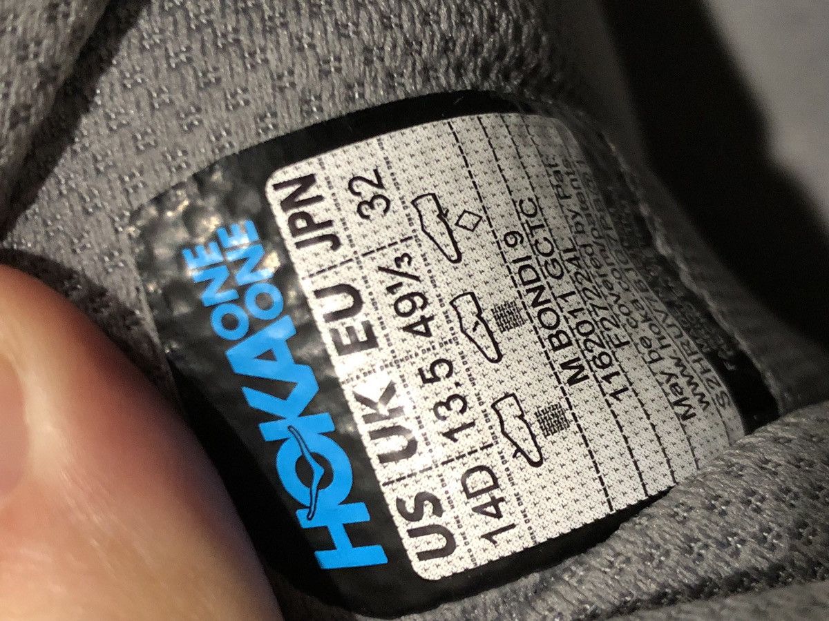 Hoka Hoka One One Shoes Mens Size 14 Gray White Bondi 9 Road Run Size US 14 / EU 47 - 18 Thumbnail