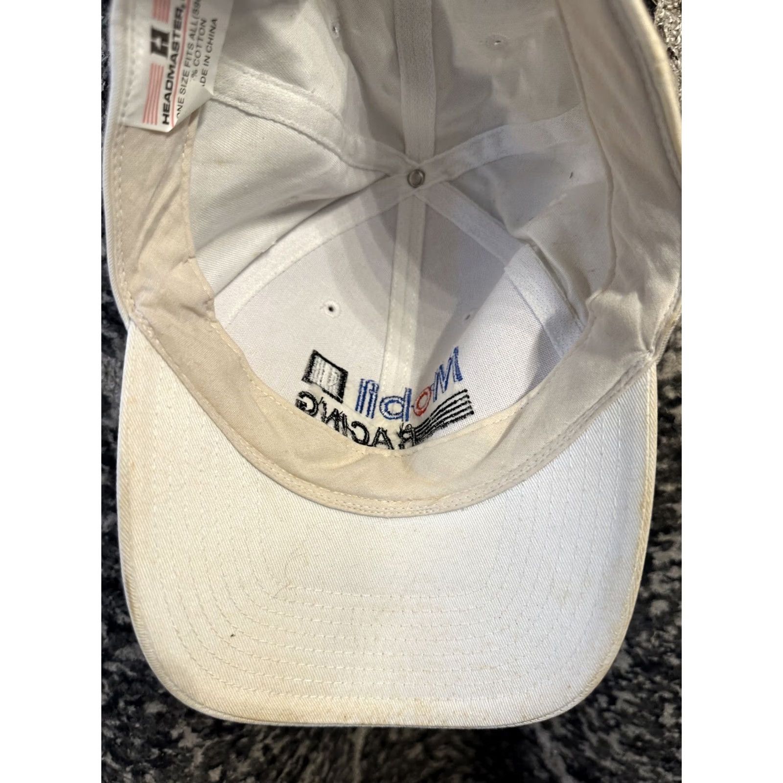 NASCAR Mobil 1 Racing Adjustable Hat Rusty Wallace Autographed Baseball Cap Men One Size White Velcrostrap 100% Cotton Nascar Logo Vintage No Size ONE SIZE - 4 Thumbnail