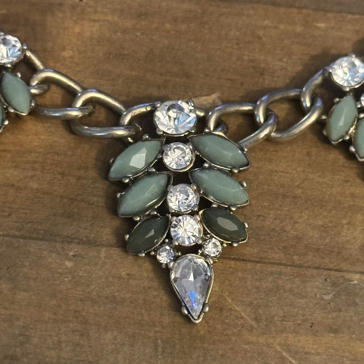 Other Rhinestone leaf pendant statement necklace Size ONE SIZE - 3 Thumbnail