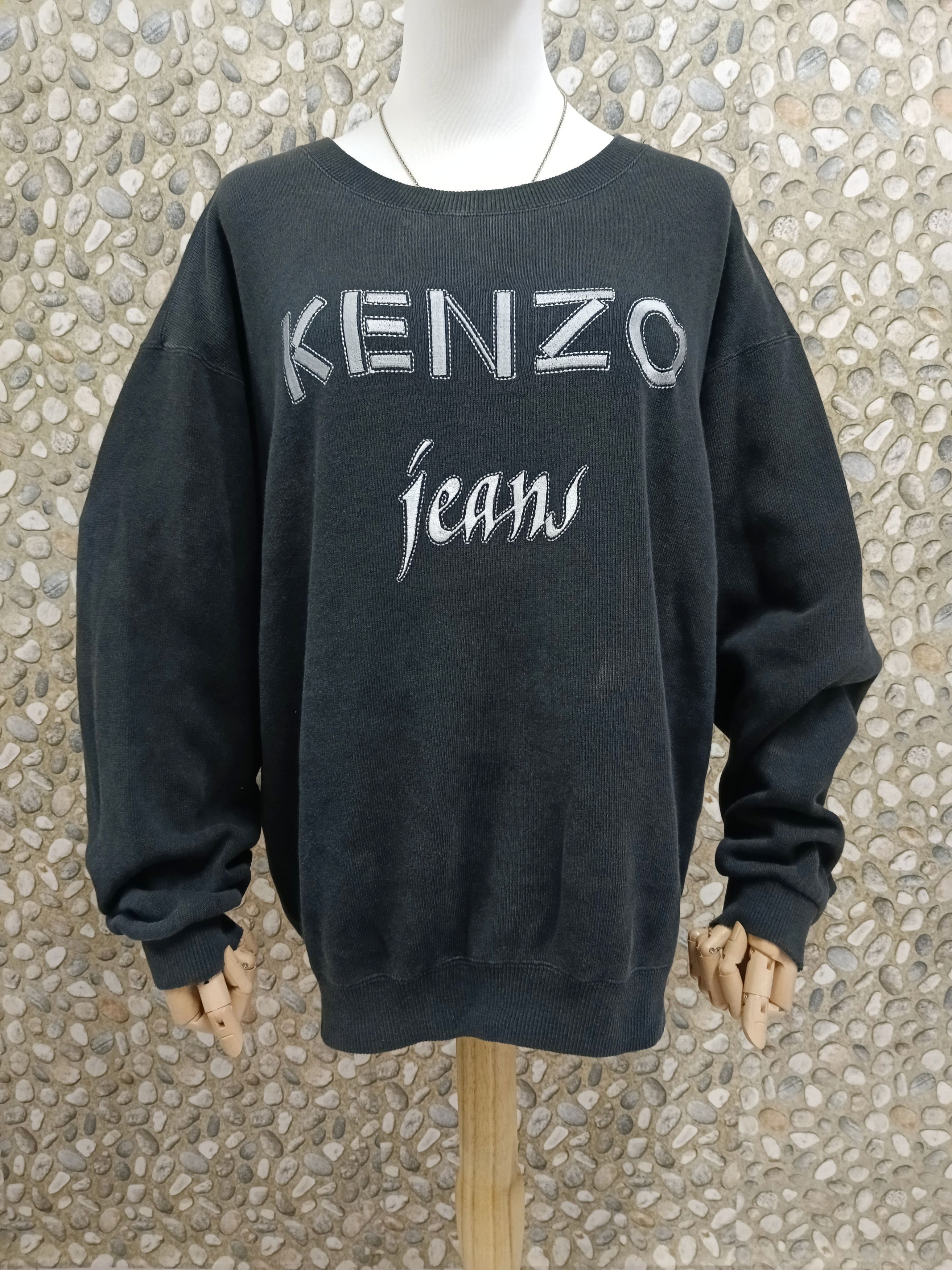 Kenzo DiSTRESSED KENZO JEAN SPELLOUT SWEAT Size US M / EU 48-50 / 2 - 2 Thumbnail
