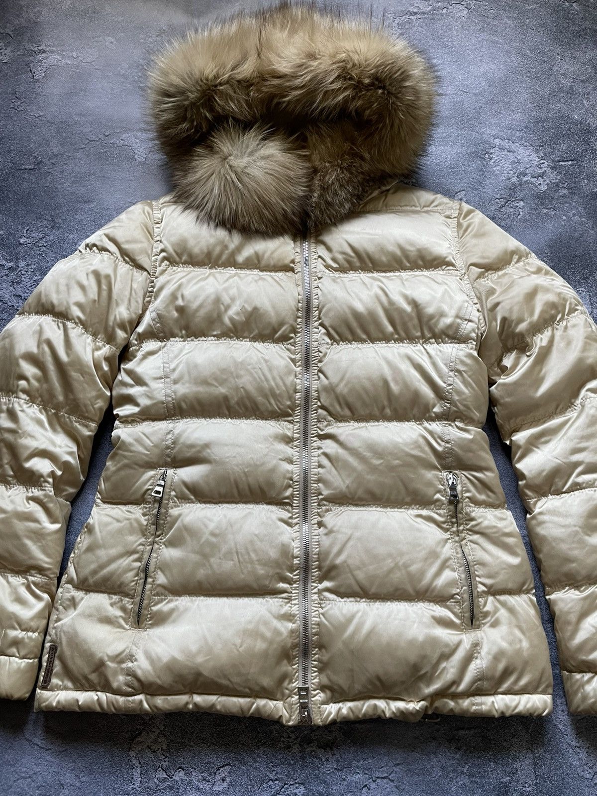 Prada × Vintage Vintage Prada Blue Fox Brown Tab Fur Hooded Down Jacket Size M / US 6-8 / IT 42-44 - 4 Thumbnail