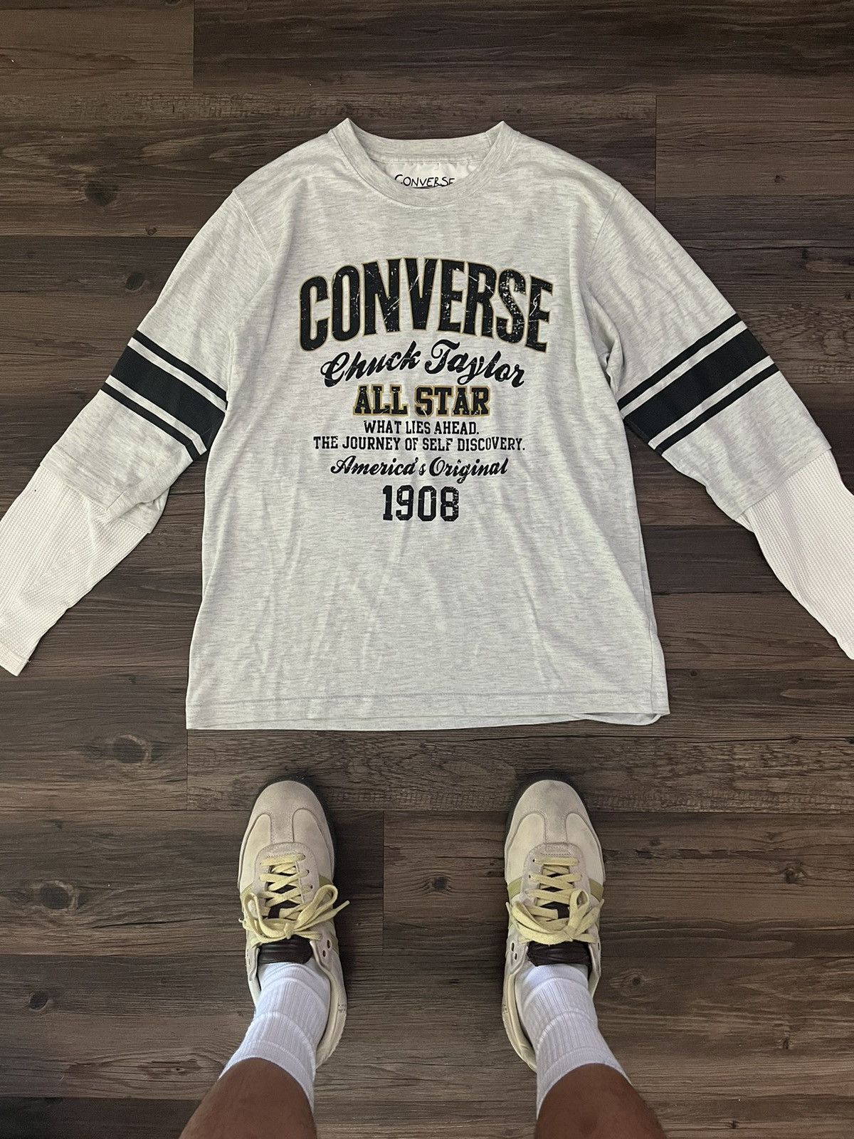 Converse × Vintage Vintage Converse Long Sleeve Thermal Size US M / EU 48-50 / 2 - 2 Thumbnail