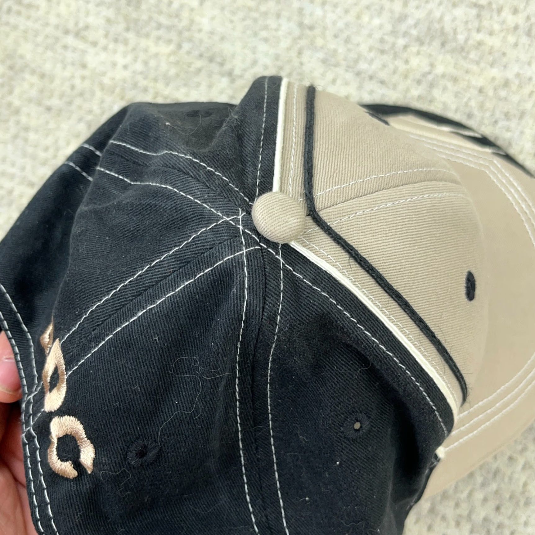 Coal VINTAGE Cap America Baseball Cap Adjustable Beige Coal Mining 80s Mens Size ONE SIZE - 6 Thumbnail