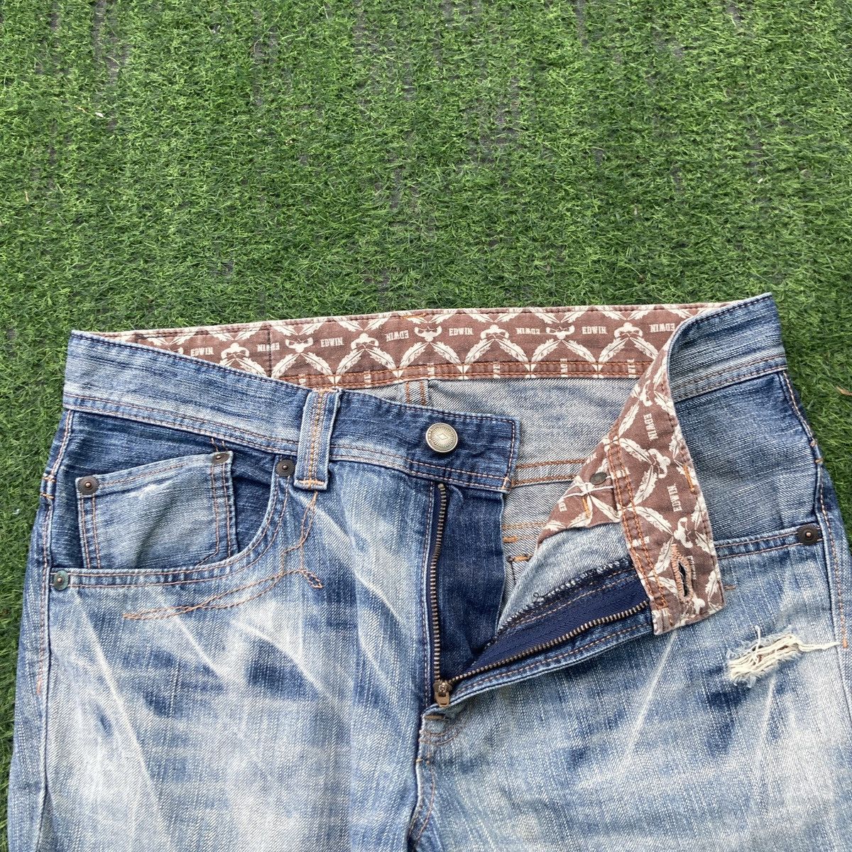 Edwin EDWIN XV FLARED RIPPED JEANS Size US 34 / EU 50 - 7 Thumbnail