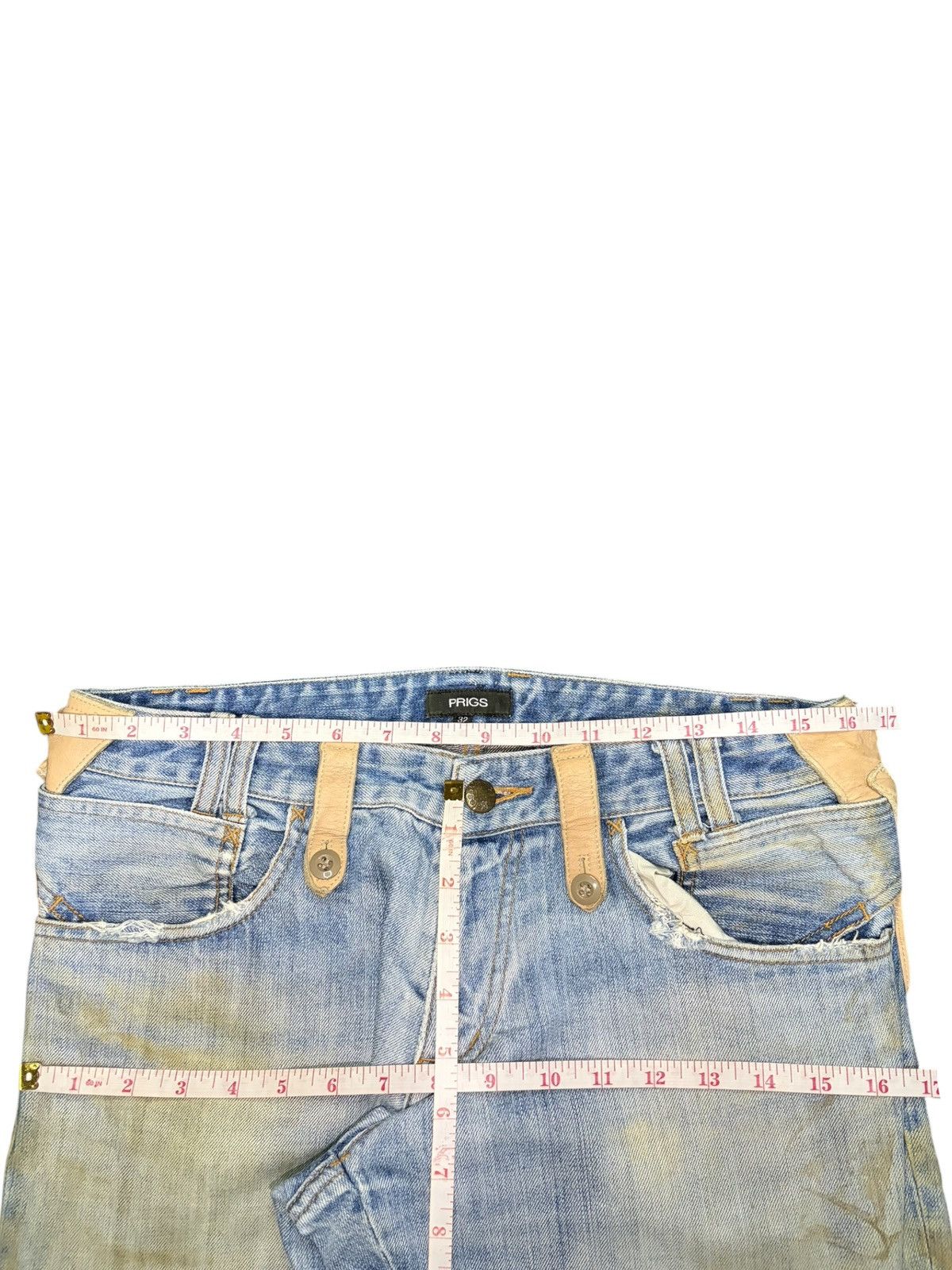 Acne Studios Prigs Side Waist Adjuster Mud Wash Distressed Jeans Size 32" / US 10 / IT 46 - 6 Thumbnail