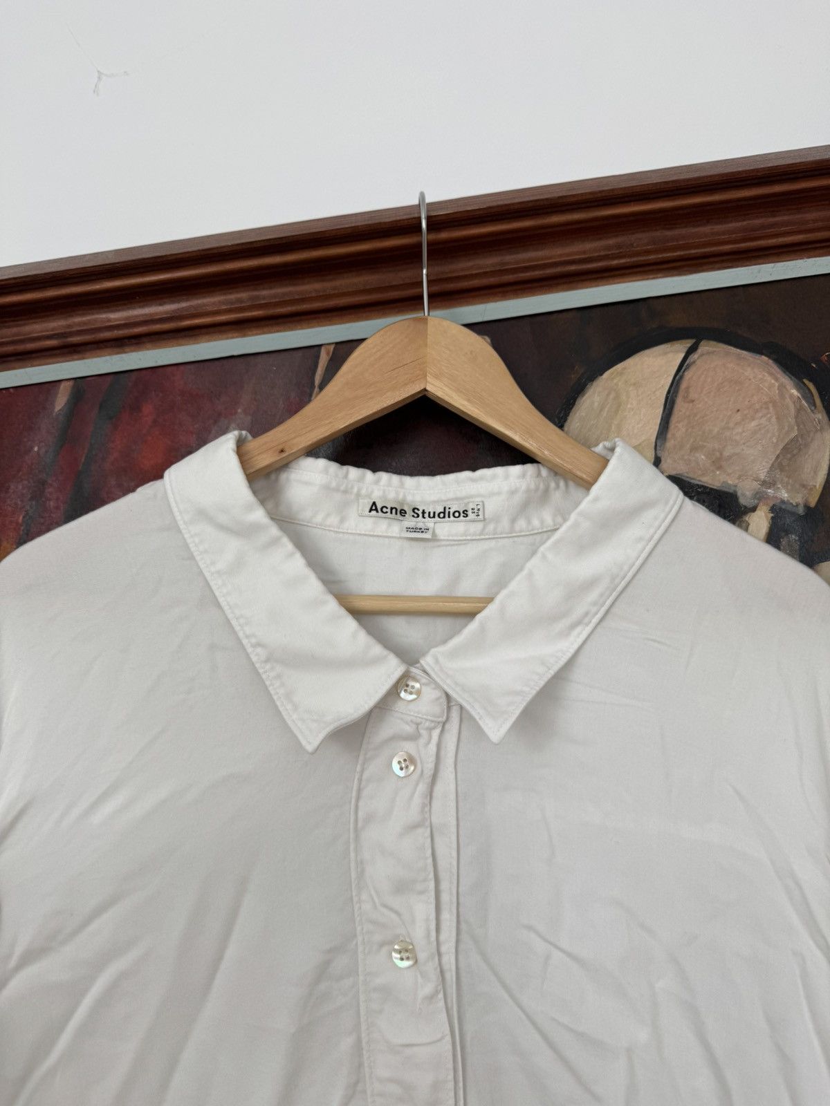 Acne Studios Acne Studios Viscose Button Up Shirt White Designer Size US M / EU 48-50 / 2 - 3 Thumbnail