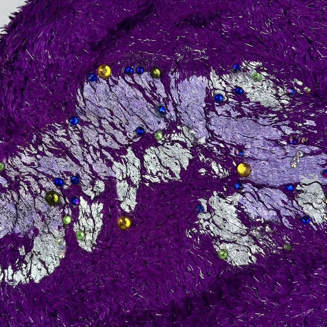 Other ASTROBOI* 'Candy Shop' Purple Metallic Rhinestone Beanie Hat Size ONE SIZE - 3 Thumbnail