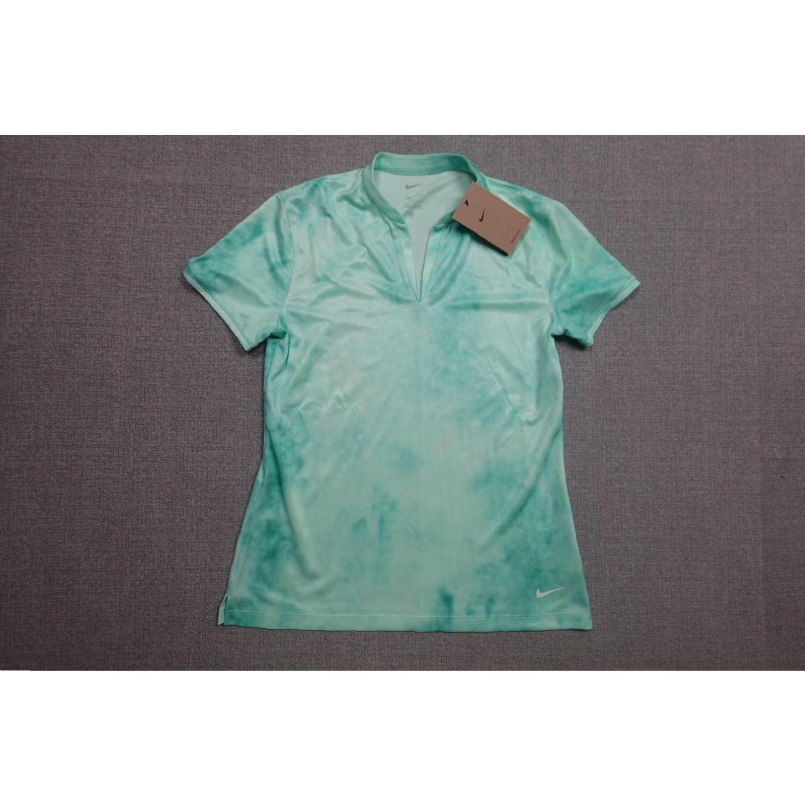 Nike Nike Dri-FIT Polo Womens Small Green Tie Dye Golf Shirt Quick Dry Performance Size S / US 4 / IT 40 - 3 Thumbnail
