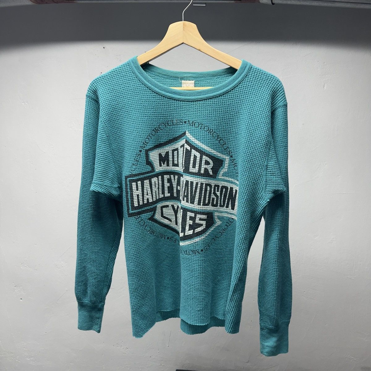 Harley Davidson 90s Harley Davidson Faded Thermal Shirt ERD Grunge Biker WCC Size US M / EU 48-50 / 2 - 2 Thumbnail