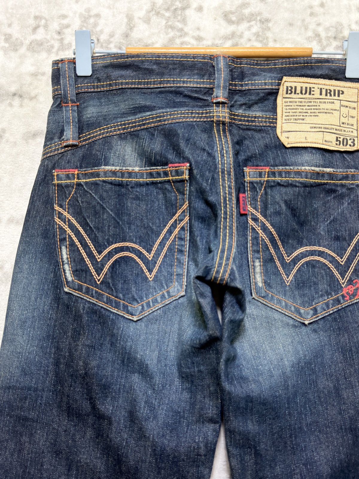 Vintage Edwin 503 Blue Trip Y2K Flared Bootcut Denim Jeans