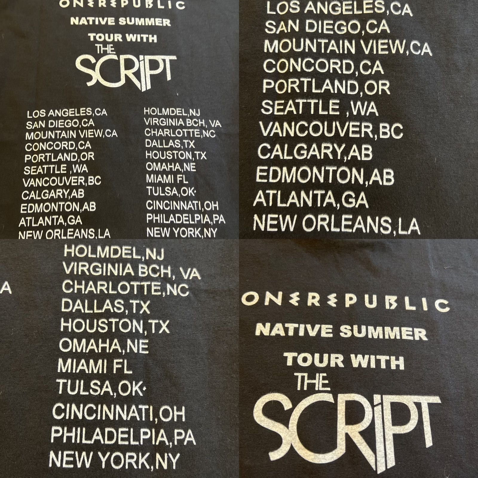 Vintage VINTAGE Rare OneRepublic w/ The Script Band Concert Tour Shirt L Black Men Short Sleeve Crew Neck Logo Graphic Double-Sided Limited Edition Size US L / EU 52-54 / 3 - 8 Thumbnail