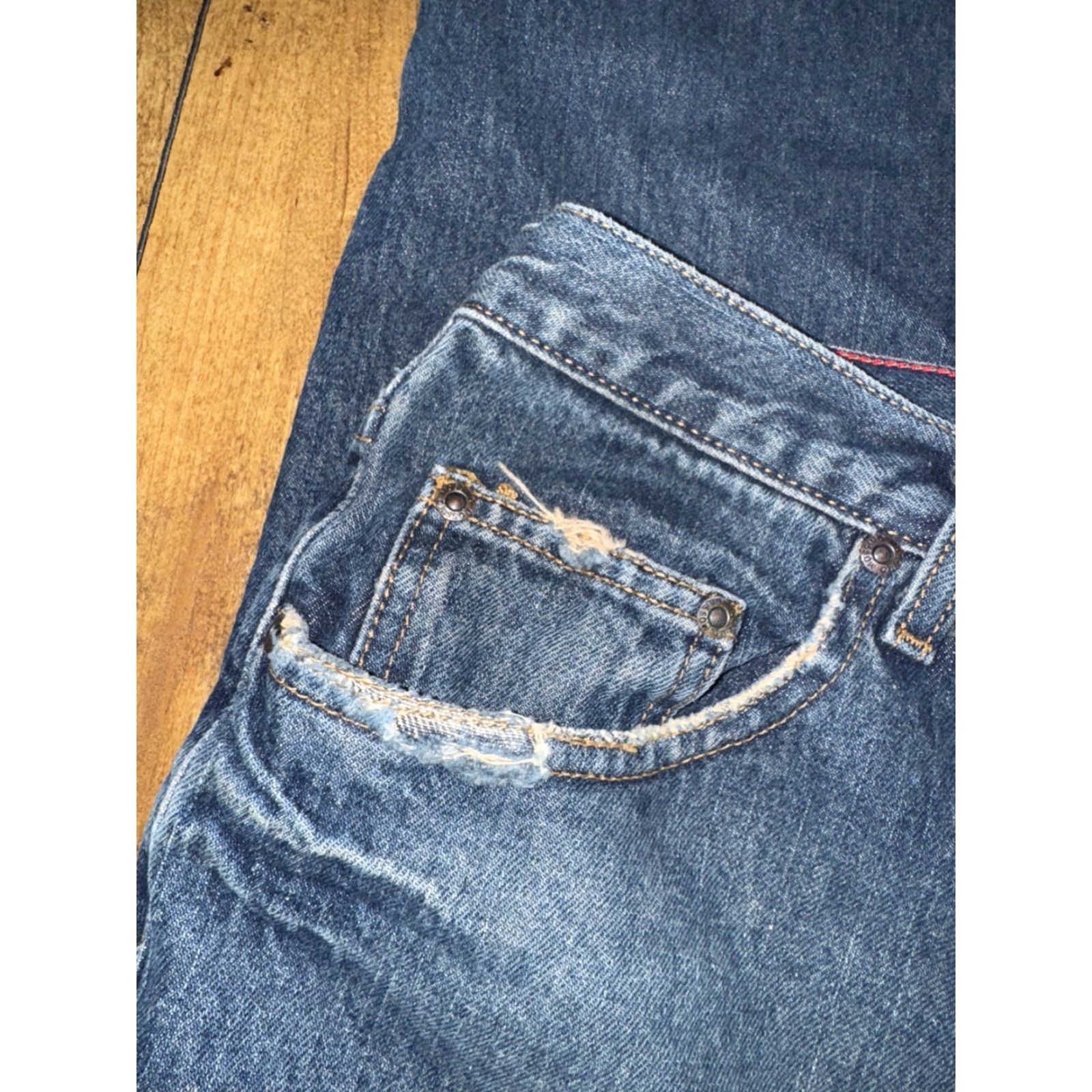 Mossimo VINTAGE Mossimo Jeans Button Fly Denim Blue 34x30 Men Straight 90s Retro Streetwear USA Baggy Classic Size US 34 / EU 50 - 6 Thumbnail