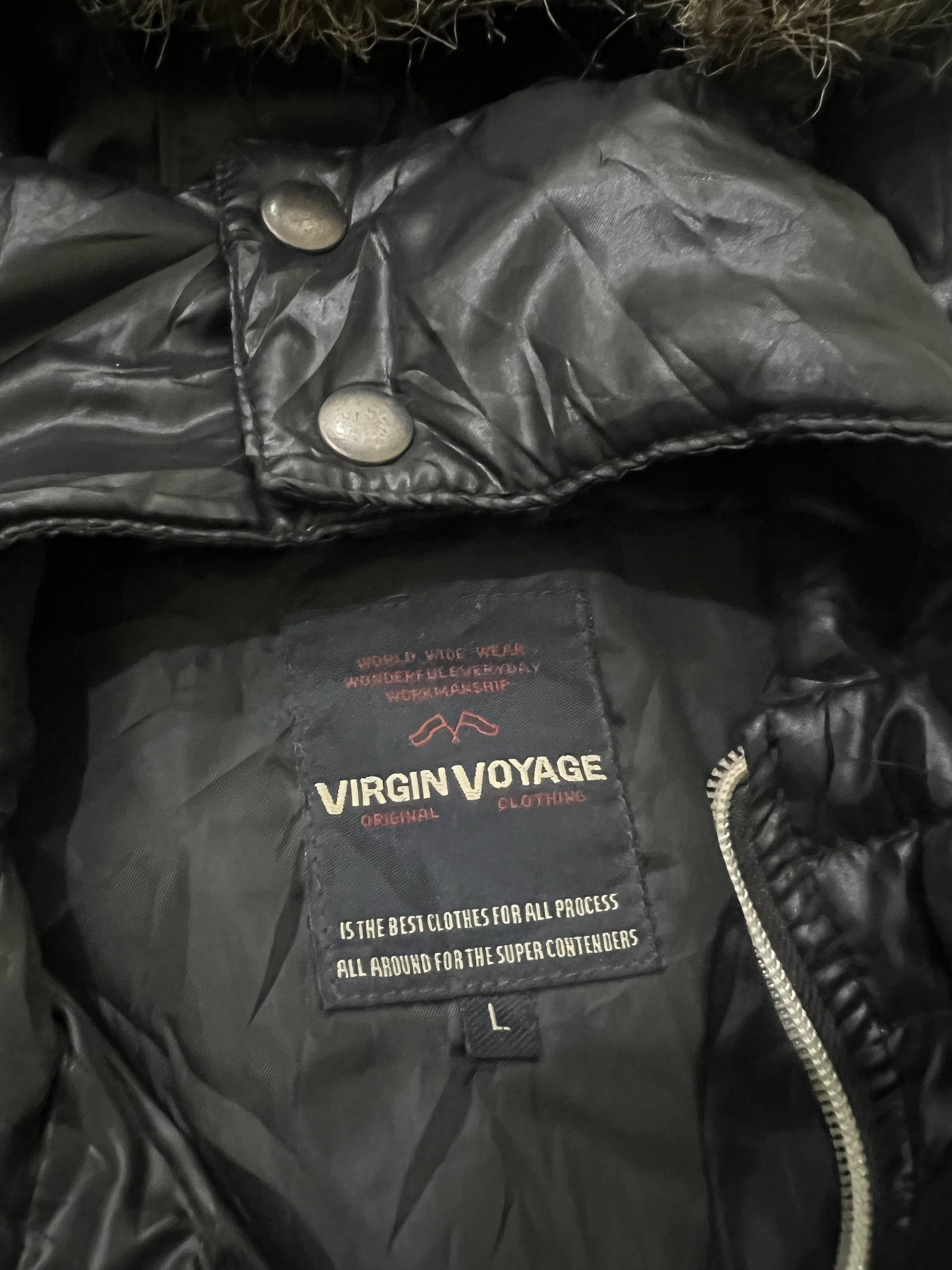 Japanese Brand 2000s Virgin Voyage Hysteric Puffer Fur Vkei y2k Lgb Ifsix Size US L / EU 52-54 / 3 - 6 Thumbnail