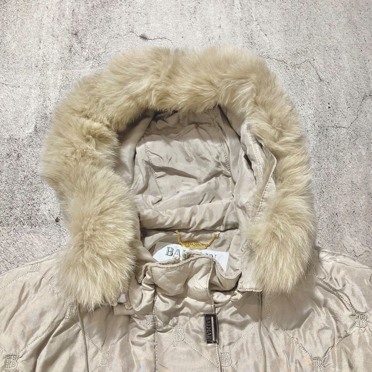 Balmain Balmain Paris Monogram Quilted Fur Long Jacket Beige Luxury Size US XL / EU 56 / 4 - 10 Thumbnail
