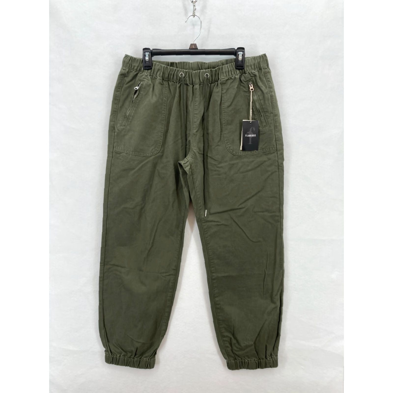 Vintage Flamingo Women's XL Green Jogger Pants Pull On Tapered Pocket Drawstring Casual Size 40" / US 18 - 2 Thumbnail