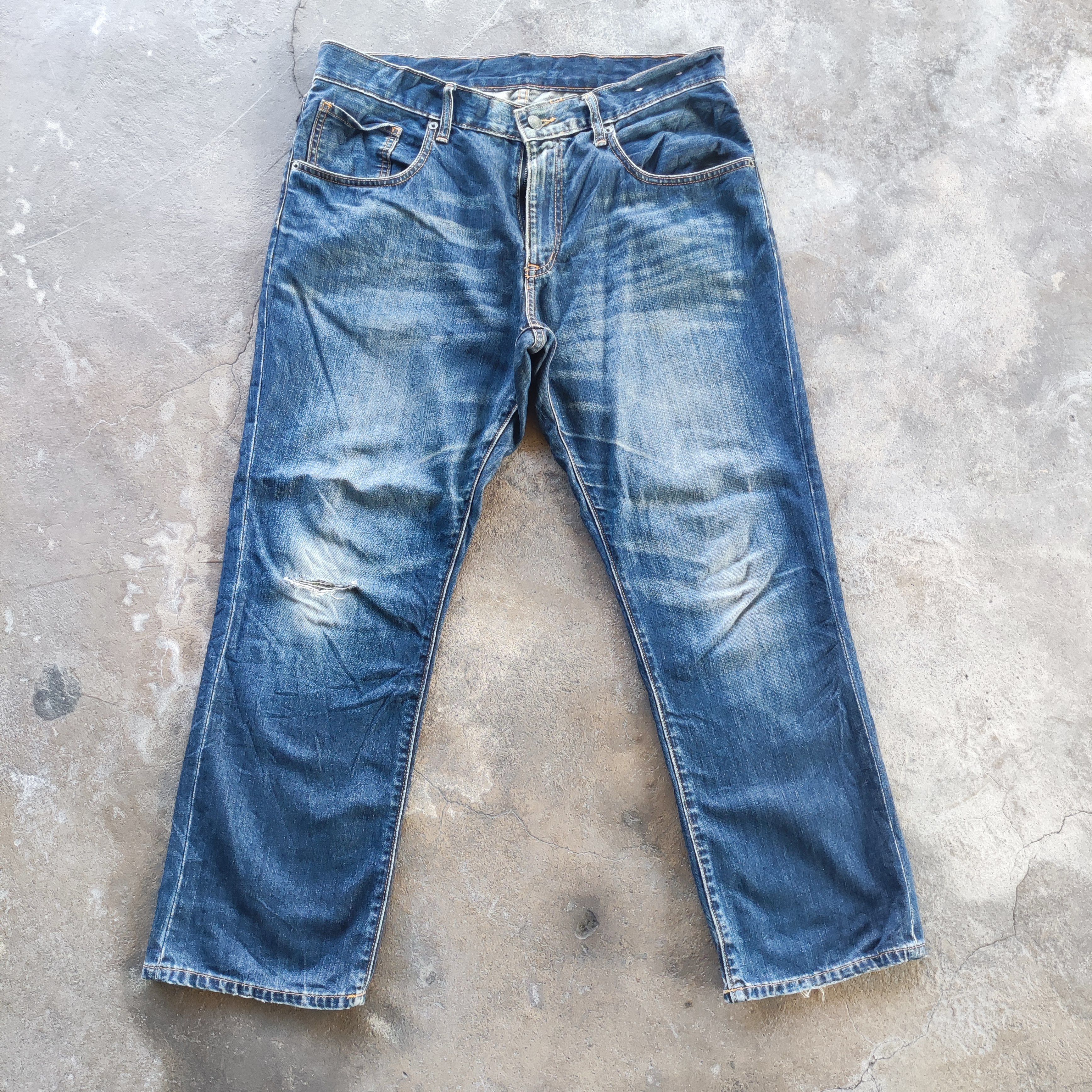 Japanese Brand Vintage Topvalu Brand Buggy Jeans Distressed Pants Size US 34 / EU 50 - 1 Thumbnail