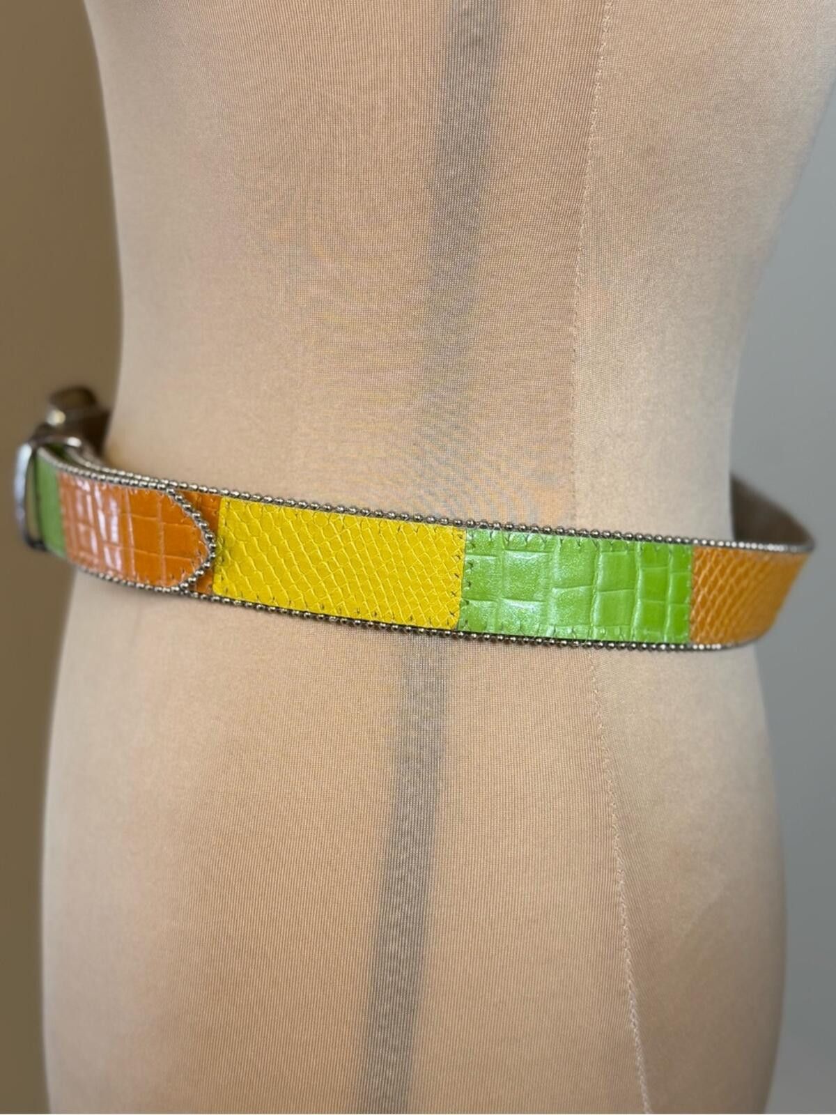 Other Colorblock bead trimmed western belt yellow green orange 36” Size ONE SIZE - 3 Thumbnail