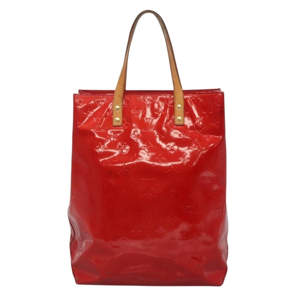 Louis Vuitton LOUIS VUITTON Monogram Vernis Reade MM Hand Bag Red Rouge Size ONE SIZE - 3 Thumbnail
