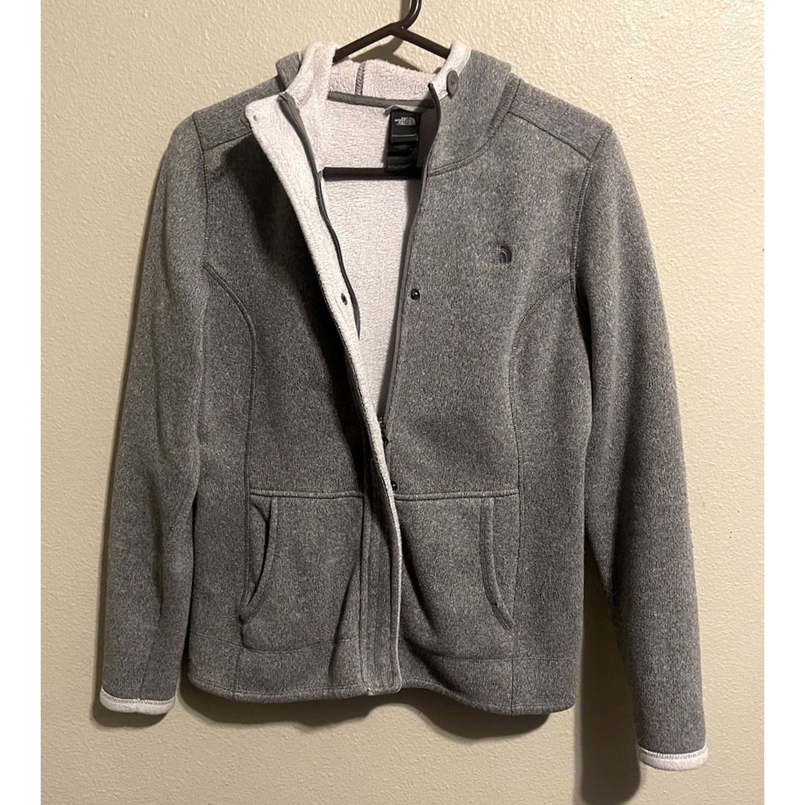 The North Face The North Face Women's Jacket Gray Full Zip Hooded Lined Pockets M L Knit Polyester Regular Zip Up Hoodie Size M / US 6-8 / IT 42-44 - 4 Thumbnail