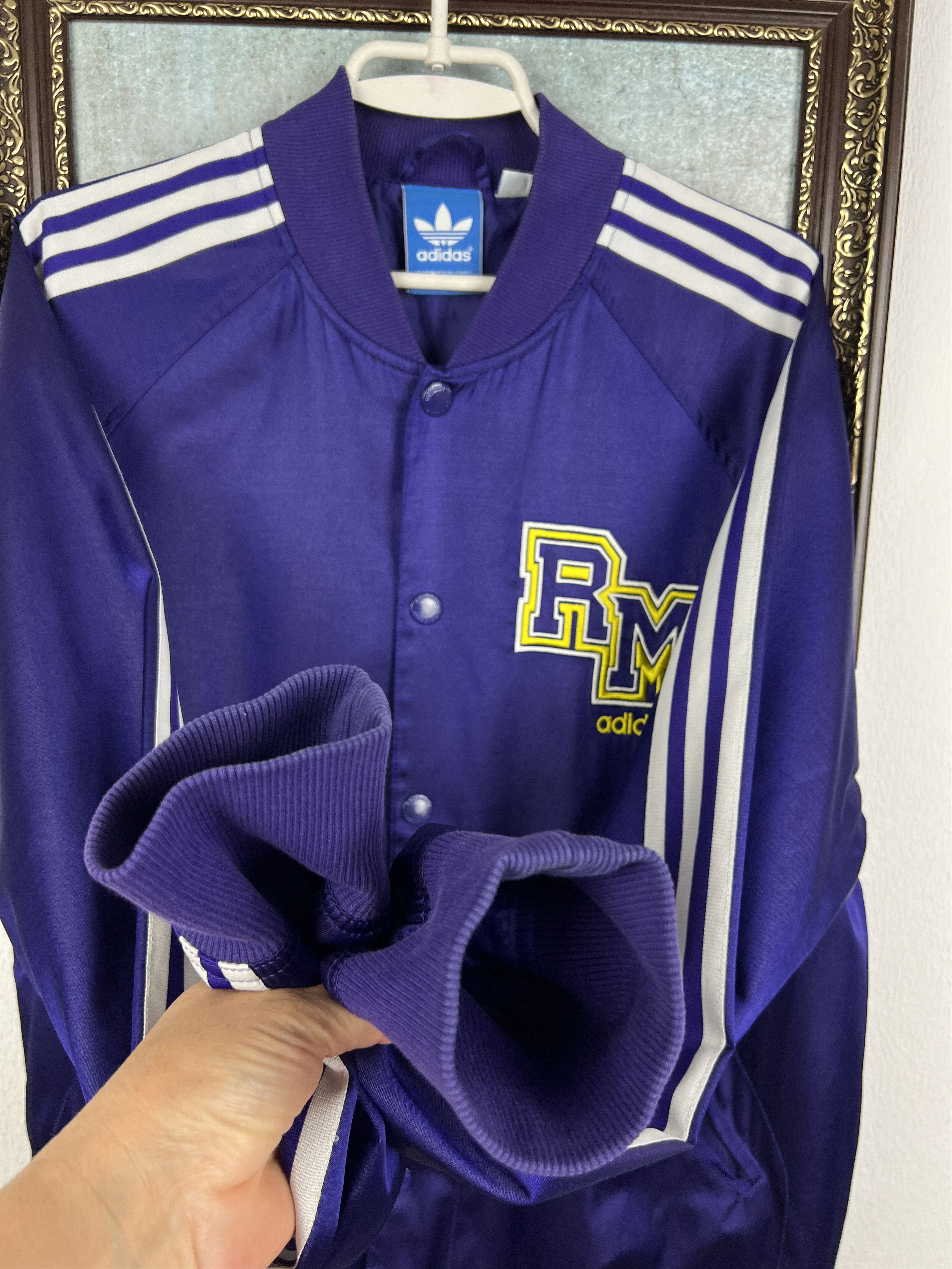 Adidas Originals Real Madrid Football Satin Jacket Bomber Track Top Size US XL / EU 56 / 4 - 6 Thumbnail