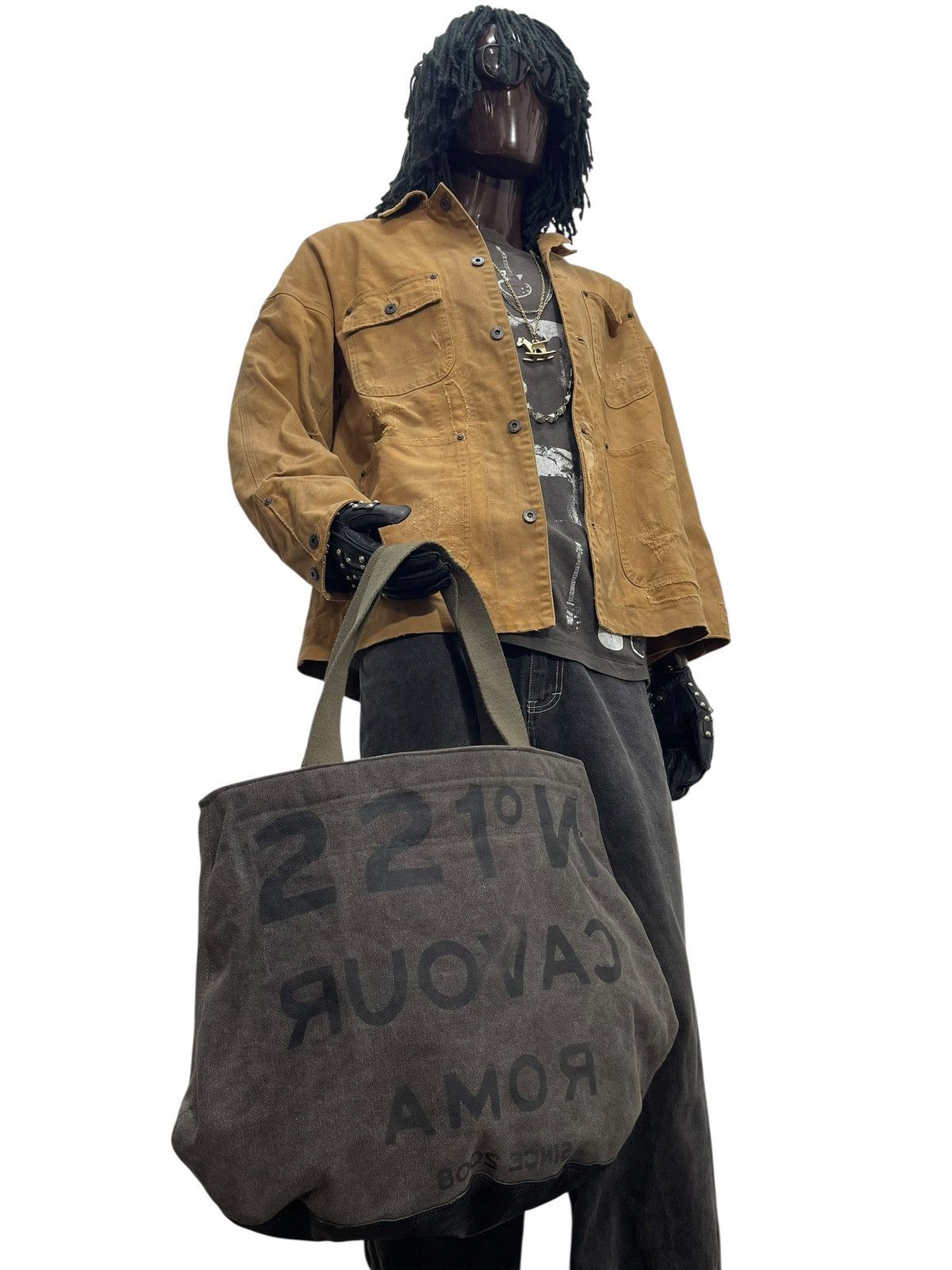 Other Cotton Canvas Leather 5 Preview Tote Shoulder Bag 8🟩 Size ONE SIZE - 4 Thumbnail