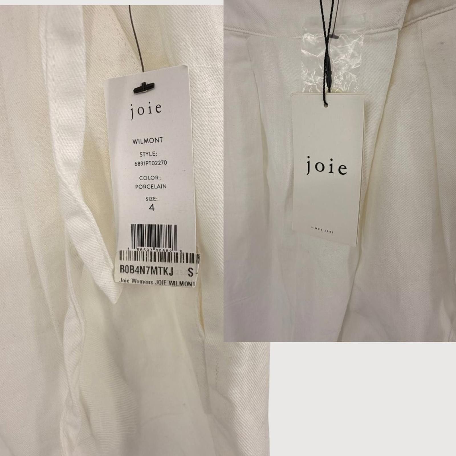 Jones New York Joie NWT Linen Tapered Trouser Pants White Size 4 High Rise Size 27" / US 4 / IT 40 - 3 Thumbnail