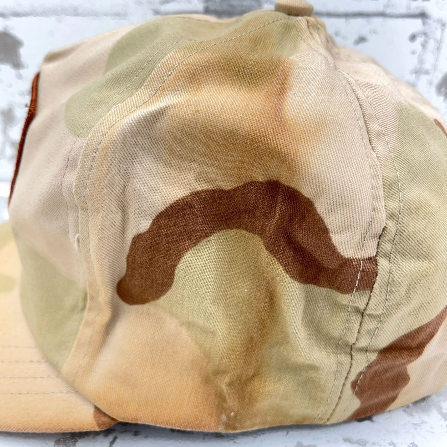 Vintage VINTAGE Desert Storm Hat Cap Snap Back USA Tan Military Army Camo Patch War 90s Mens Adjustable Brown Twill Cotton Hat Size ONE SIZE - 5 Thumbnail